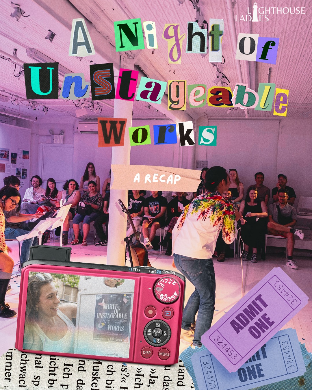 And that’s a wrap on A Night of Unstageable Works 2025!🤩 It was an amazing SOLD OUT night of creative work of all kinds!
Thank you to all the wonderful artists who crafted these beautiful pieces and made this night so special! And thank you to all our participants, tech board ops, and audience members! We are so glad you are a part of the Lighthouse Ladies community!
We’d also love to shoutout the winner of the Audience Choice Award: “Flip the Switch” by @letitiab242 🏆 and the winner of the Lighthouse Ladies Choice Award “An Ode to Temnothorax” by @m.d.schaff 🏆👏
And a special thank you to @theaterlab and to all our sponsors!
📸Photos by: @notchinaza and @sophiarise_photos
#livetheatre #theater #nyctheater #originalworks #theater #theatermakers #LighthouseLadies #lighthouseladiesco #FilmIndustry #FilmProduction #WomenInFilm #CreativeCommunity #Storytelling #IndieFilm #theater #livetheater #playwriting #theaterfestival #nyctheatre #productioncompany #ANightofUnstageableWorks