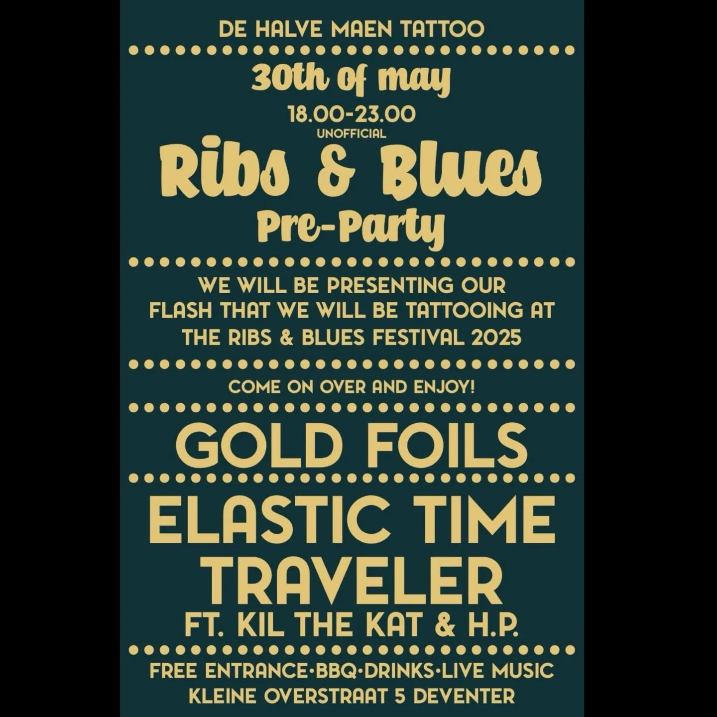 🌴Voor iedereen die de stories hebben gemist!🌴
a.s. Vrijdag bij ons in de shop de unofficial Ribs & Blues pre-party waar wij onze beschikbare flash showen die wij op Ribs & Blues gaan zetten. Bandje, biertje, bakplaat!
Kom ook langs en kies alvast een plaatje uit die jij op Ribs & Blues wil laten zetten! 🍻🤝✨️
#feestje #bandje #tattootje #burgertje #goodtimes