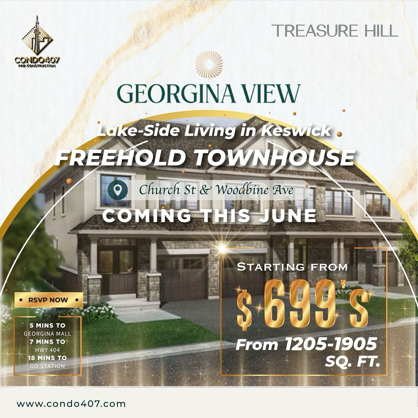 🏡 Georgina View Townhouse by @treasurehillhomes is COMING THIS JUNE! 🌟Discover luxury lakeside living in Keswick! 🌊
📍 Located at Church St & Woodbine Ave, Keswick
💰 Single-detached homes starting from the $1.29M’s
💰 Townhomes starting from the $699K’s
🌿 Freehold luxury townhomes ranging from 1,205 – 1,905 sq.ft.
🌿 Single-detached homes on 50’ lots with 3-car garages, from 3,015 – 4,362 sq.ft.
🌿 Just 3–5 mins walk to Georgina Mall 🛍️
🌿 Only 5–7 mins drive to Highway 404 🚗
🌿 About 16–18 mins to East Gwillimbury GO Station 🚆
📢 Register today and don’t miss this opportunity!
📩 CONTACT ME NOW TO LEARN MORE:
☎️ 416.856.1997
☎️ 416.879.6118
📧 info@condo407.com
🌐 www.condo407.com
#DreamHome #FutureHomeowner #Georgina #GeorginaView #GeorginaView #GTAHomes #GTArealEstate #HomeBuying #HomeSweetHome #HouseGoals #KeswickHomes #KeswickLife #KeswickRealEstate #LakesideLiving #LuxuryHomeDesign #LuxuryHomes #LuxuryLiving #LuxuryLiving #MoveInReady #NewDevelopment #NewHomeCommunity #NewHomeListing
#NewHomeSearch #OntarioRealEstate #RealEstateAgent #RealEstateCanada
#RealEstateInvesting #SpaciousLiving #TorontoHomes #TorontoLuxuryHomes
#TreasureHill #YorkRegionHomes