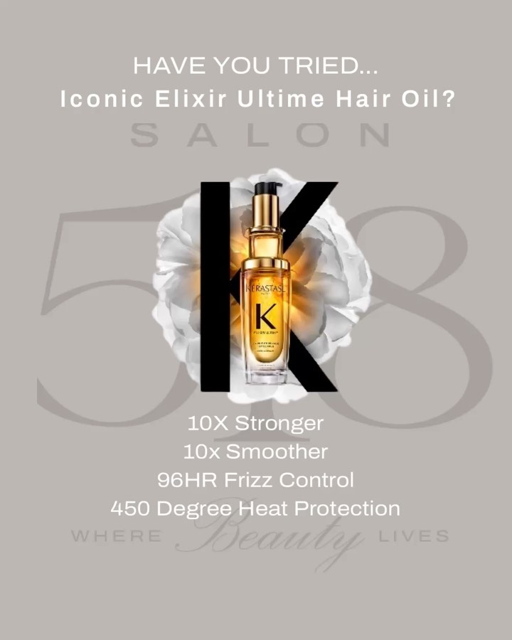 ⭐️ELIXIR ULTIME is one of our favorite KERASTASE products ⭐️ One product that does it all- ✨stronger✨smoother✨controls frizz✨Heat protection 💫 ADDITIVE FRAGRANCE TOO! 🌸 #Kerastaseusa #Elixirultime #shineofanicon #shorthillsmoms #millburnmoms #shorthillssalon #kerastaseelixir