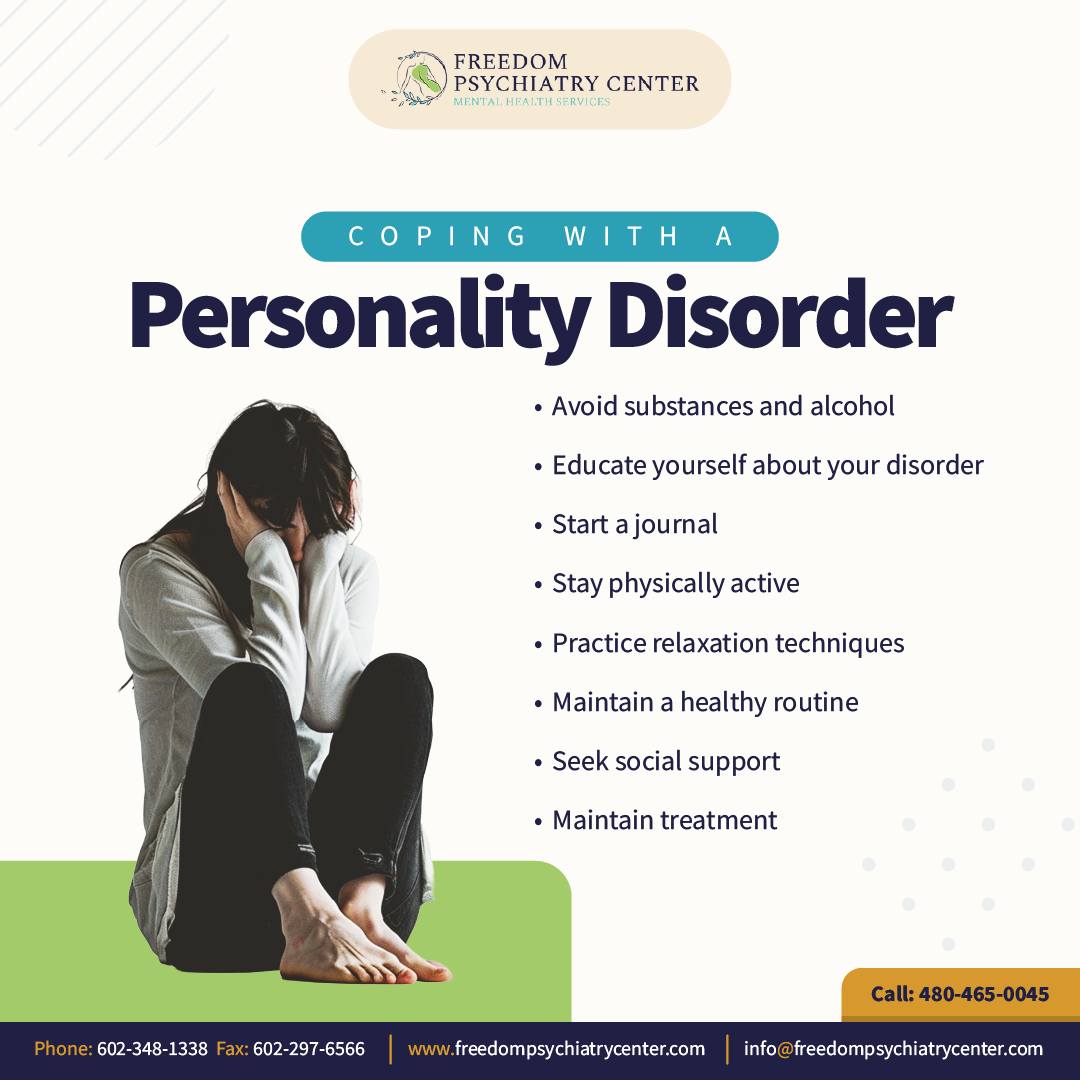 Which of these coping tools have helped you — or which ones do you want to try?
At Freedom Psychiatry, we help you develop customized coping strategies and walk with you every step of your healing journey.
#FreedomPsychiatry #CopingSkills #MentalHealthCare #PersonalityDisorderAwareness #HealingIsPossible #MentalHealthTips #YouAreNotAlone #TherapySupport #MindBodyWellness