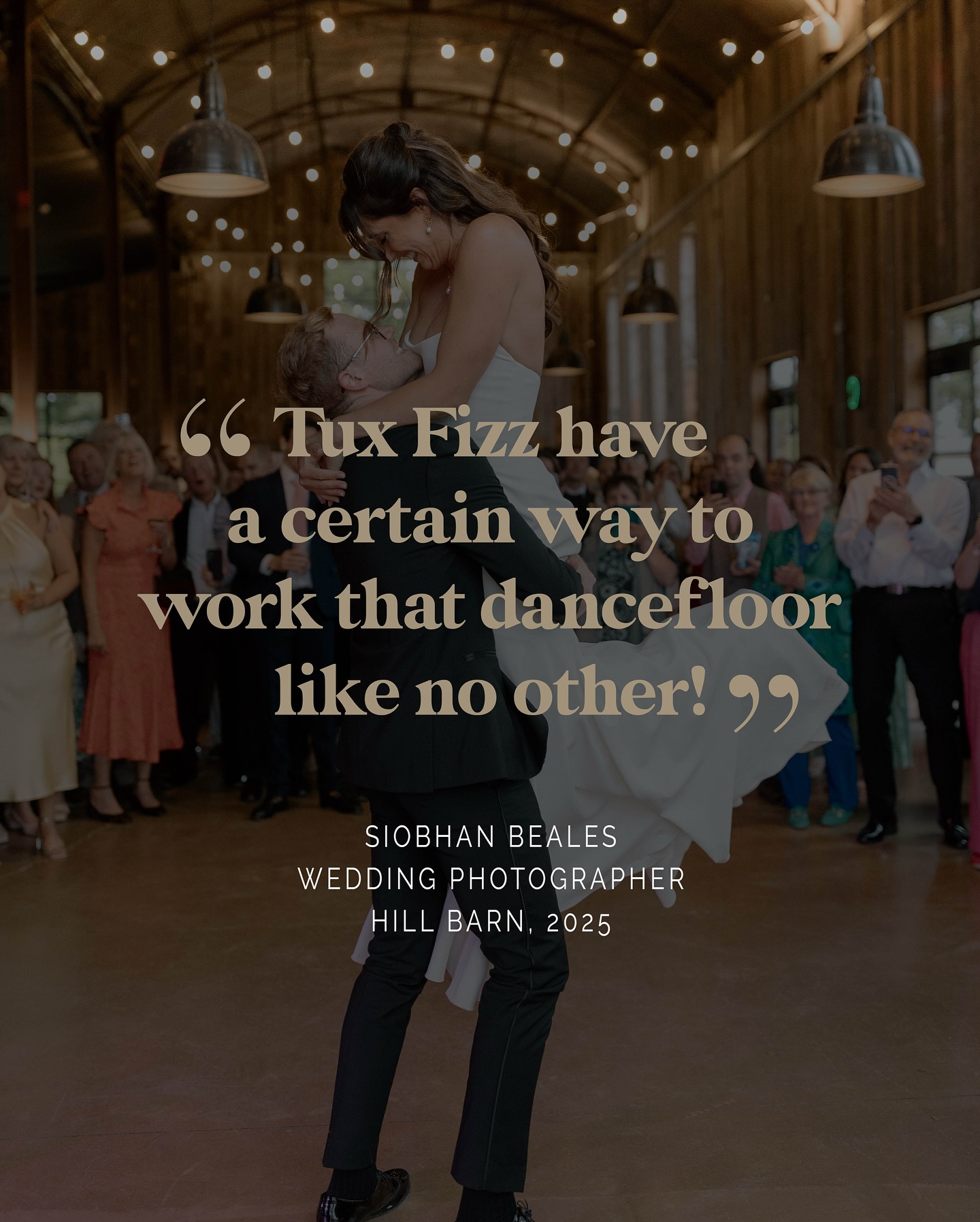 It’s always incredible receiving reviews from our wonderful couples but when an industry supplier gives feedback we’re always blown away. It means the world! Having been Siobhan’s wedding band of choice a few years back it’s always a pleasure to work alongside her! Absolute legend she is ❤️ if you’ve not had the pleasure - go check her out 🥂
@siobhanbealesphoto 
@hill_barn 
#Tuxfizz #ukweddingband #barnwedding #cotswoldwedding #weddingmusic #firstdance #firstdanceinspo #ukweddingplanning #weddinginspo #weddingcover #romanticweddingmusic #firstdancesong #firstdanceroutine #weddingband #functionband  #weddingsinger #twia #bridalgown #weddingsdress #weddingdancefloor #weddingdances #weddingdancechoreography