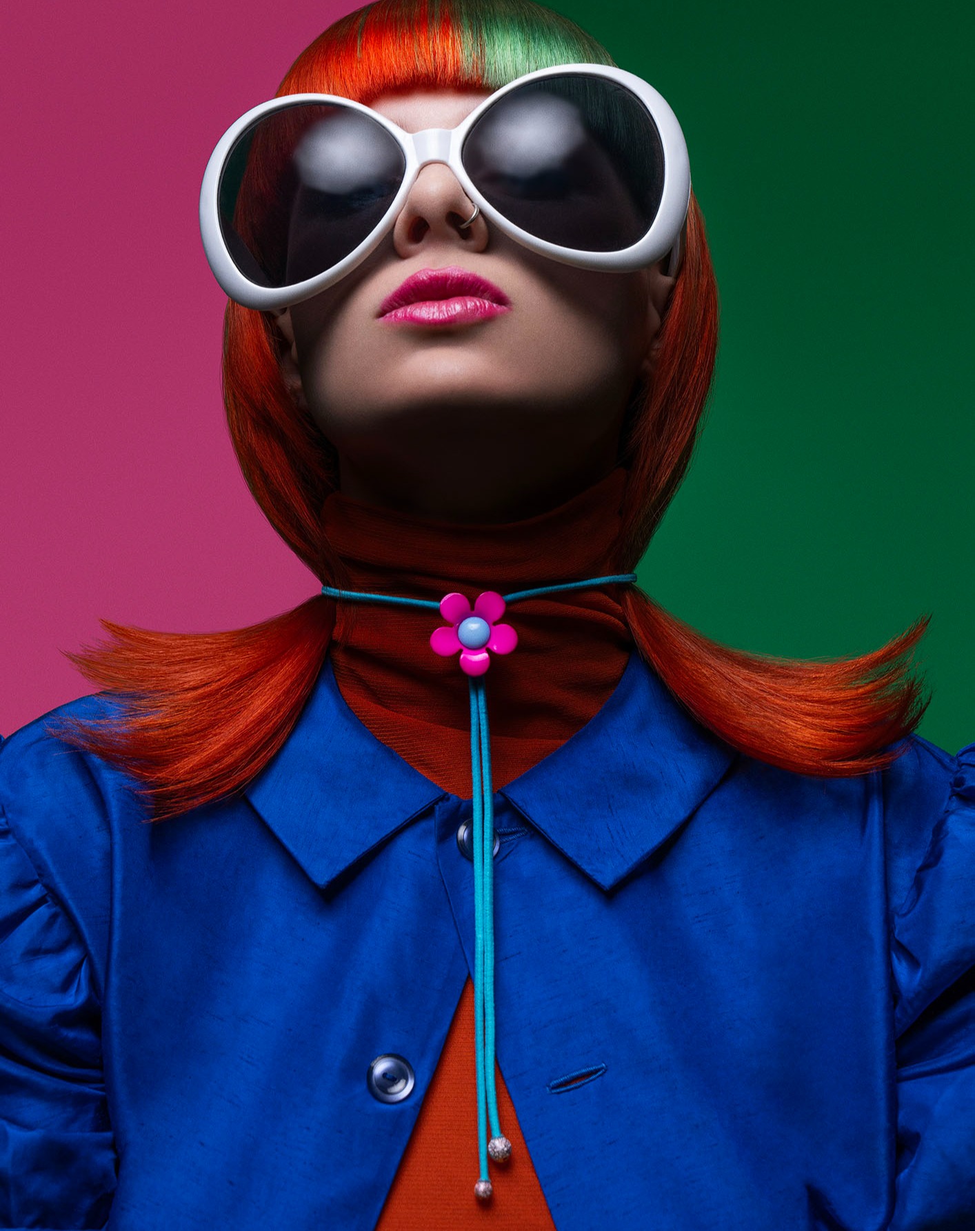 So, confession time, this image from Kylie Hayes' incredible "Vivid" Collection gives me total Johnny Depp-Wonka vibes!
Funny story behind these epic sunglasses: they actually belong to my daughter, Frankie, who wore them one year for Halloween! As a photographer, I'm always pulling bits and pieces from everywhere: my home, thrift shops, even the kids' costume box, to create a look that's unique and playful.
For this shoot, the fun oversized shades paired perfectly with Kylie’s vibrant, candy-coloured styling and brilliant hair artistry. Throw in a dash of bold lighting magic (my trusty Profoto octa with grid, black v-flats, and black fabric absorbing any unwanted spill-off), and voilà, pure creative joy!
It's whimsical, it's quirky, and it's exactly why I love what I do!
Model: Jayda
Hair Art: @kyliehayeshairartist
Retoucher: Peter Orlik
#AngelaHaigPhotography #WonkaVibes #KylieHayesHair #CreativeFun #FashionPhotography #ColourfulJoy #VividCollection