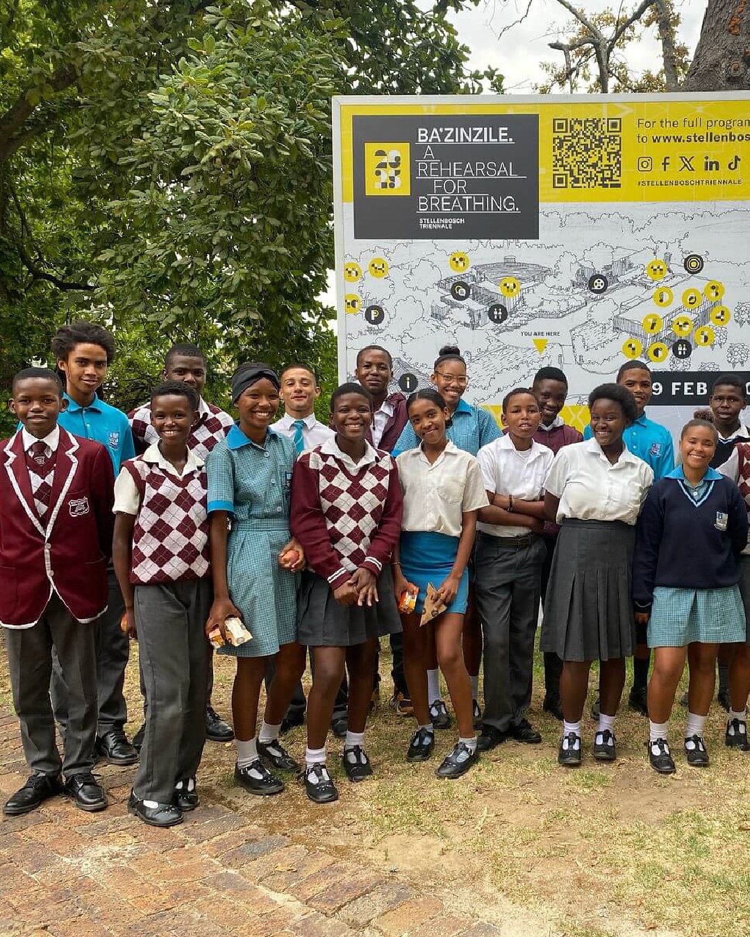 The #ST2025 Healing Through the Arts Education Programme is a breath of fresh air for Stellenbosch youth.
Every Friday, 30 learners from under-resourced schools gather in what we call “the learner’s little city” — a sacred, art-filled space to breathe, reflect, and reclaim. Guided by Dr. @paseka.blessing.chisale, Frances Sakina Esterhuyse, and a team of young facilitators, Healing Through the Arts invites expression over instruction, and stillness over pressure.
Designed as more than just arts education, this 10-week journey is a living rehearsal for becoming, through movement, music, and stories that stitch breath back into bodies and possibility back into futures. The programme has since been adopted by Stellenbosch University and will continue beyond the Stellenbosch Triennale 2025.
🔗 Link in bio to learn more about the Stellenbosch Triennale 2025 Education Programme.
#BAZINZILE #HealingThroughTheArts #StellenboschTriennale #RehearsalForBreathing #CareAndCure #Education #EducationProgramme