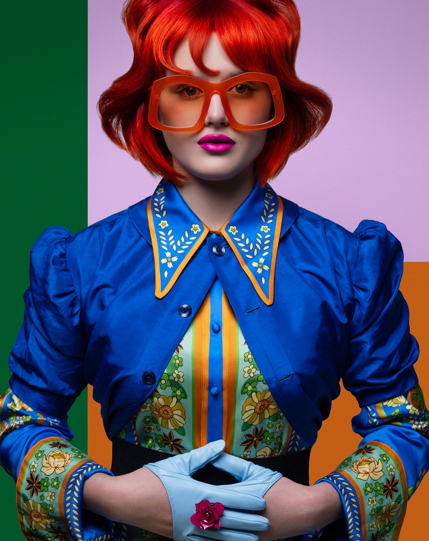 Can we take a moment to appreciate this next-level look from Kylie Hayes' fabulous "Vivid" Collection? 🌟
This shoot was all about carefully controlled lighting magic! Using my favourite Profoto octa with a grid and surrounding the model with black v-flats (plus even black material on the floor!), we absorbed any stray light, letting those vibrant colours absolutely shine. Grids are amazing, they keep your lighting focused, crisp, and full of dramatic depth, perfect for showcasing Kylie’s bold vision. The challenge here was not to have the lighting and grid show in the sunnies for this one. I wanted that clearer effect, as some of our other ones had blacked out lenses.
But can we talk styling? Oversized retro orange sunnies, fiery red hair styled to perfection, electric blue with vintage floral vibes, and that sweet little flower detail on the gloves, it's joyful, fresh, and full of personality!
Playful, warm-hearted, and fabulously fearless, this image just makes you smile!
Model: Monet
Hair Art; @kyliehayeshairartist
Retoucher: Peter Orlik
#AngelaHaigPhotography #VividCollection #BoldFashion #ColourfulJoy #CreativeLighting #KylieHayesHair #FunFashion