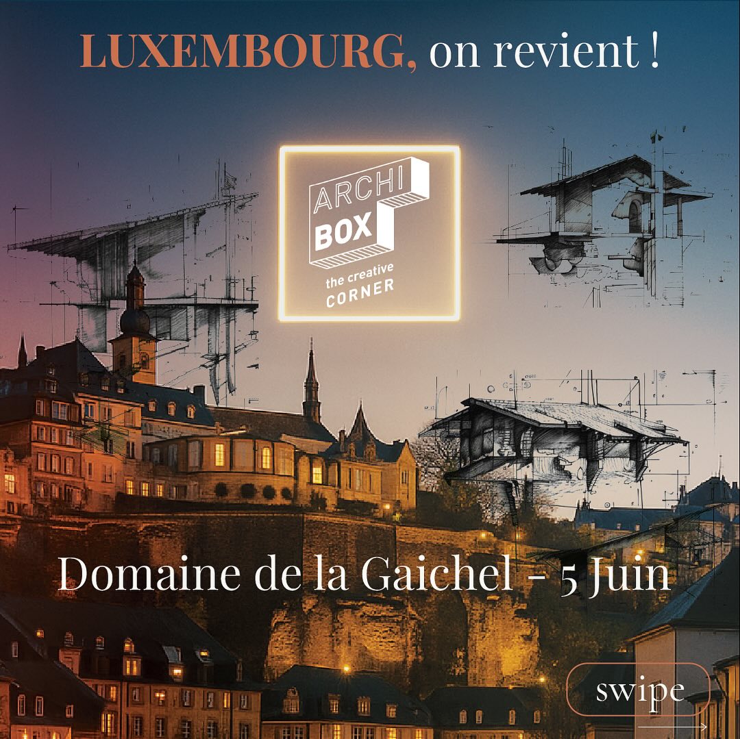 LUXEMBOURG, on revient !
Cap sur le Domaine de la Gaichel le 5 juin pour une nouvelle édition d’Archi Box.
Un lieu d’exception, des exposants passionnés, et surtout… des rencontres qui font la différence.
Swipez pour découvrir ce qui vous attend
→ 9 exposants à rencontrer
→ Une ambiance conviviale
→ Un cadre inspirant
Prêt·e à participer ?
Les inscriptions sont ouvertes — ne ratez pas cette occasion !
#archibox #archiboxluxembourg #architecture #networking #design #eventluxembourg