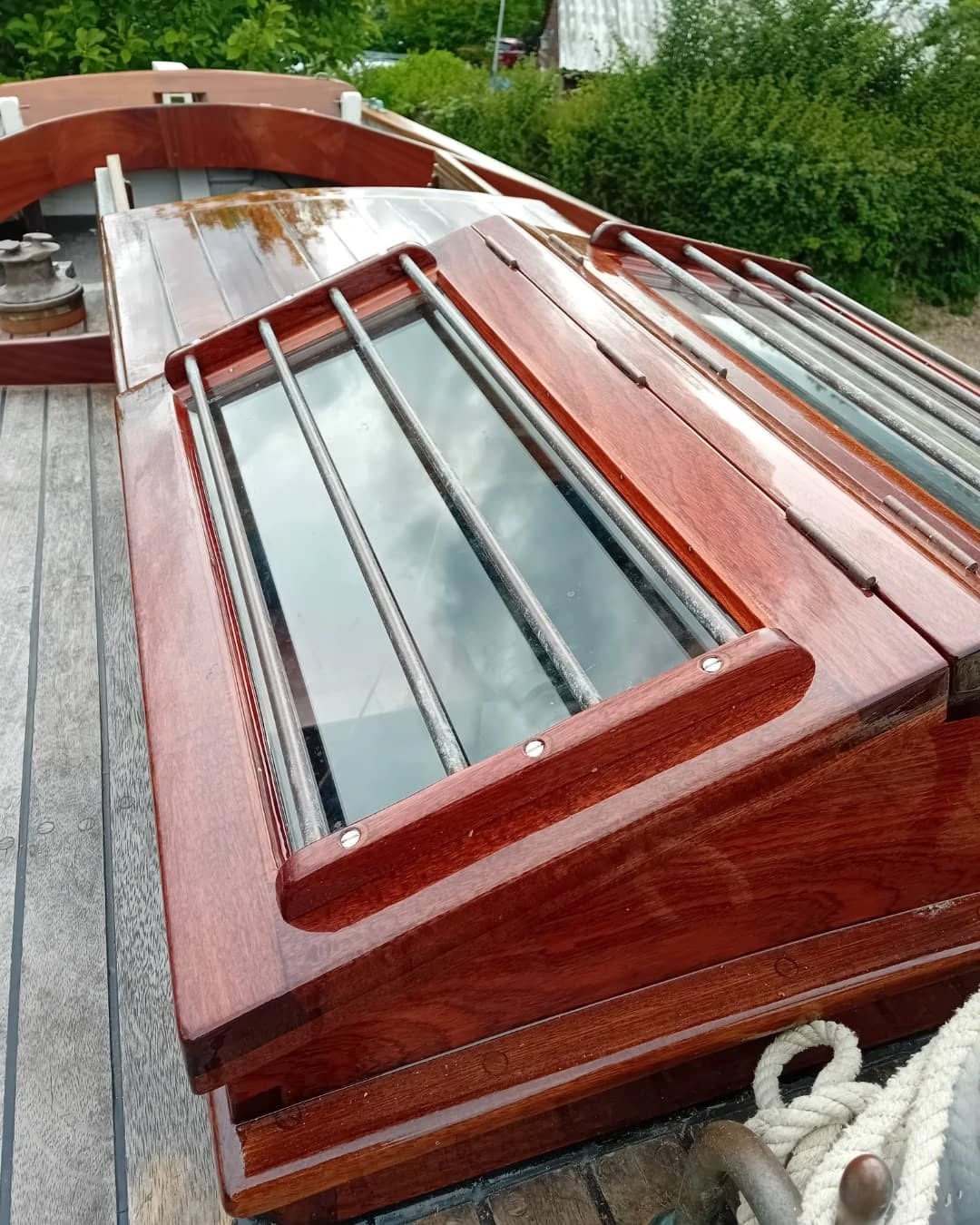 Frolic (Ed Burnett design) is finally back on the water. Lots of TLC this year. Very spoilt old girl!