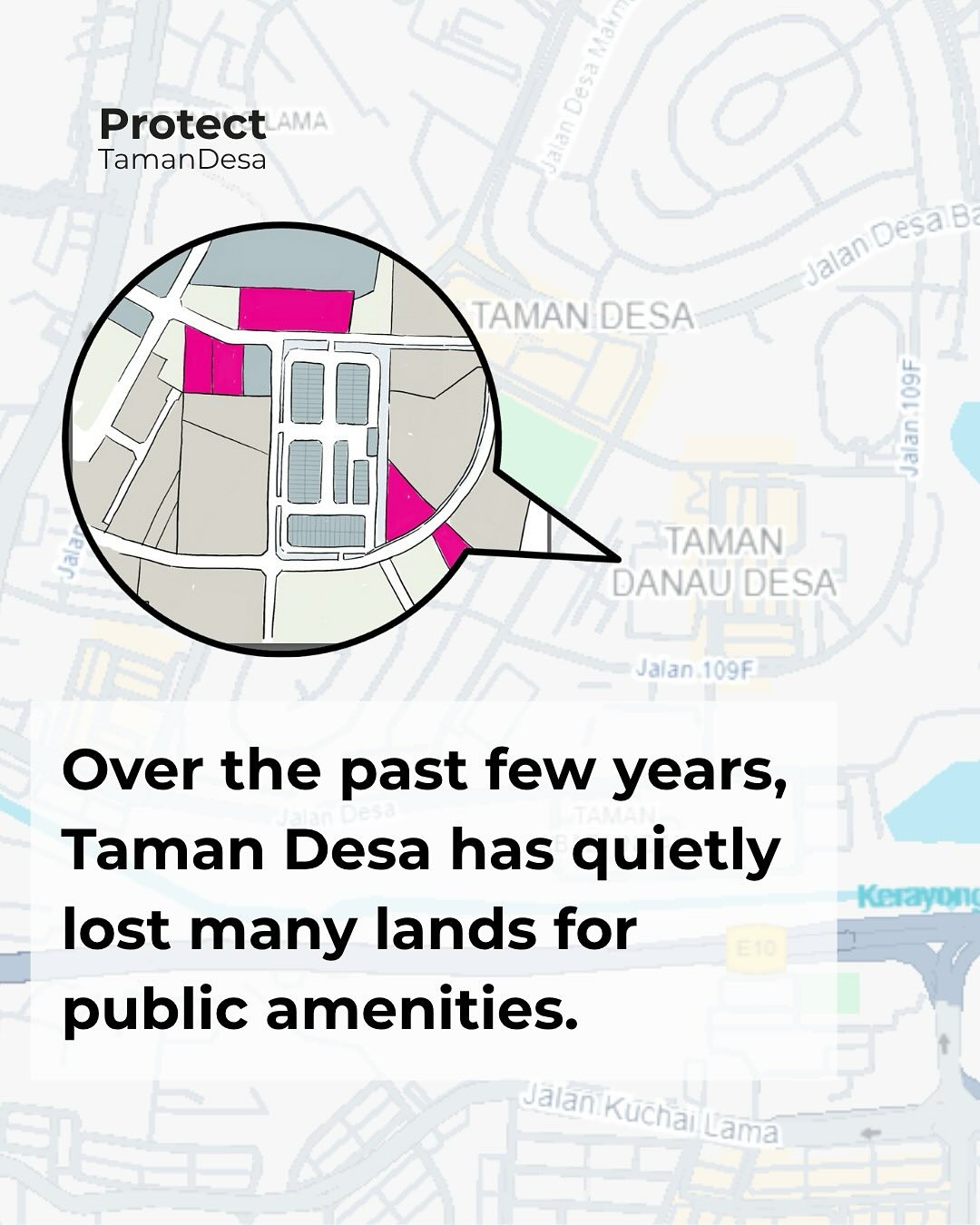 ๐๐ฝโโ๏ธHow many of us miss the days when Taman Desa was not covered by towering facades?
๐๐ปโโ๏ธHow many of us spent our days exploring and cycling around when it was much safer?
โHow many of us wish to continue affording this opportunity to the next generation?
Over the years, we watched as developers haphazardly developed parcels of land without any regard for our community.
One by one, these open spaces which were an intergral part of our childhood disappeared into our distant memories.
Which is why this time we are NO longer able sit idly by and watch history repeat itself.
โจBak pepatah kata Encik Burke, โThe only thing necessary for the triumph of the unjust is for good people to do nothing.โ
If you resonate with the statements above, support this community-led movement by:
โก๏ธ Donating to the legal fund (more information on our website link in bio)
โก๏ธ Share this post to spread awareness
โก๏ธ Volunteering your time or expertise with usโ we would love to hear from you
We must stop this together before itโs too late.
#ProtectTamanDesa #TamanDesa #KualaLumpur #GreenSpaceMatters #ProtectPublicLand