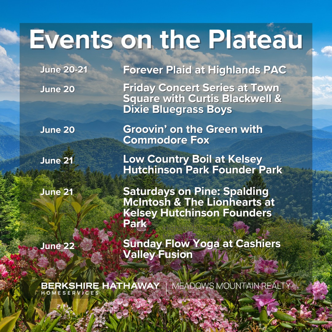 Weekend plans? We've got you covered on the Plateau! 🦐 Enjoy a classic Low Country Boil at Kelsey-Hutchinson Park and dance the night away with Commodore Fox at The Village Green! 🎶✨
Tap the link in our bio to explore even more local events!
#BHHSMMR #HighlandsNC #CashiersNC #LiveLocal #MountainVibes