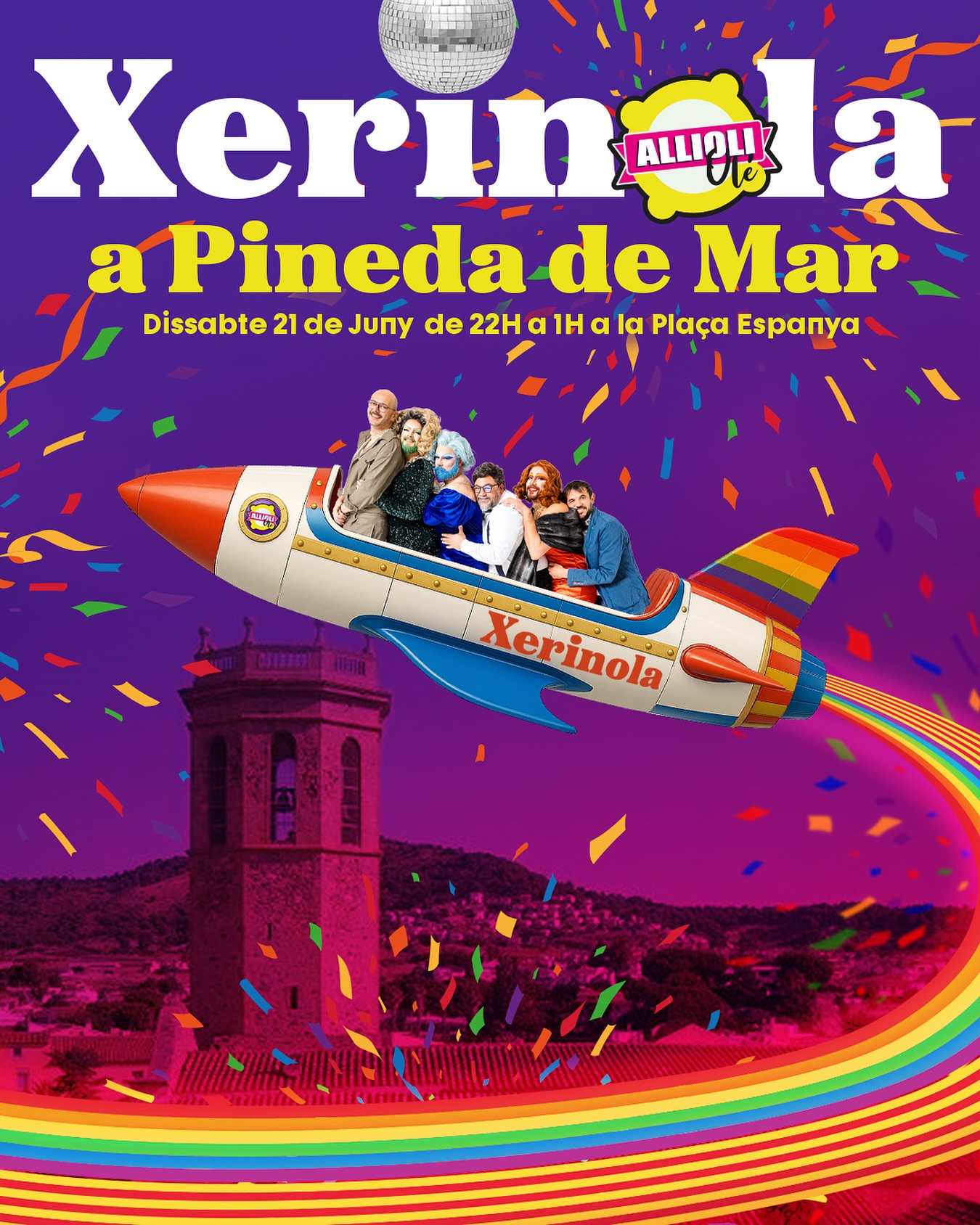 Comença la Gira d’Estiu XERINOLA 2️⃣0️⃣2️⃣5️⃣ AVUI a Pineda de Mar per banyar la nostra salsa amb el nostre coet 🚀 ple d’ORGULL 🏳️🌈🏳️⚧️
Dissabte 21 de juny
PRIDE PINEDA
📍Plaça d’Espanya
🕚 22 a 1h
T’esperem a la primera Allioli 🔥 al Maresme en plan mar i muntanya i ben carregades de talons, orgull i petardeig!
ENXERINOL•LA’T‼️
📸 @g.a.l.d.r.i.c
🎨 @misterandreu
