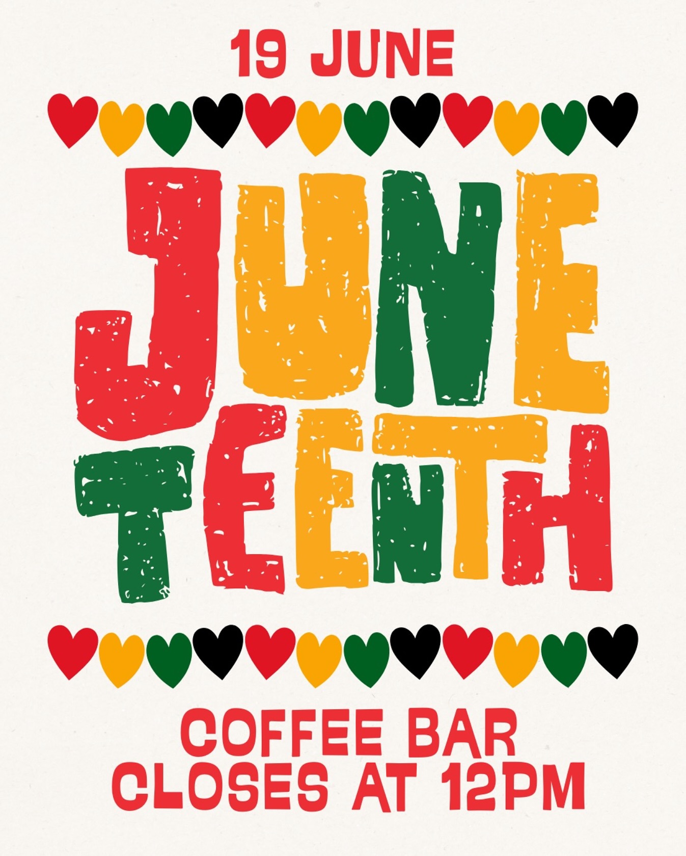 ❤️💛💚🖤Happy Juneteenth! Both locations close at 12pm today.
#juneteenth #originalcoffeebarsf