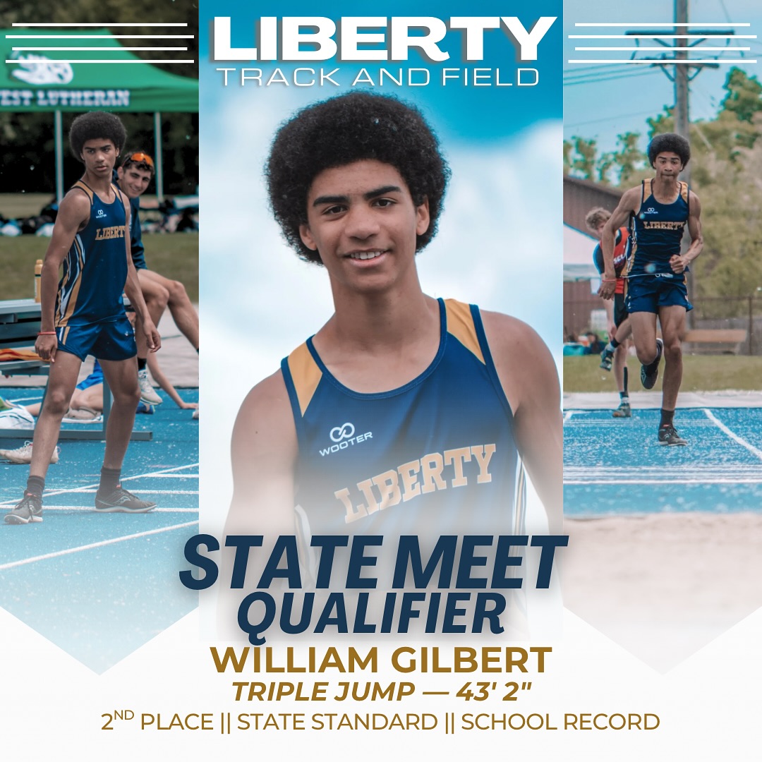 One of our Liberty Lions has qualified for the MN State Meet in the Field Events!
———
With a 16” personal best in the triple jump, William Gilbert not only placed in the top two to advance, but exceeded the state standard by 8”!
Within our Class-A division, this mark moves him to #10 coming into the state meet, and makes him the #2 ranked sophomore in the state (#10 all-divisions).
———
We are so incredibly proud of his hard work and his drive to compete — there are even bigger things around the corner in his high school career.
Congratulations, William!
———
#lcainspires #mshsl #highschooltrackandfield #christianathletes #triplejump #triplejumper