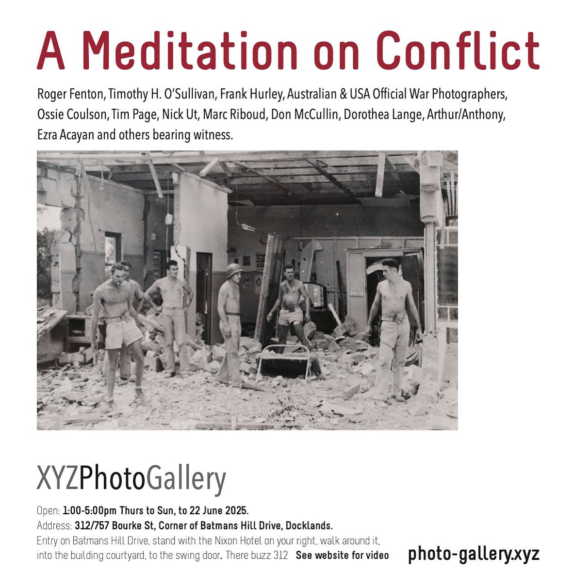 LAST WEEK! 1-5pm until Sunday 22June. This is a #pressphoto of the #bombingofdarwin in #1942 work by #timpage #ezraacyanphotography #marcriboud photo albums from 1930s #japan