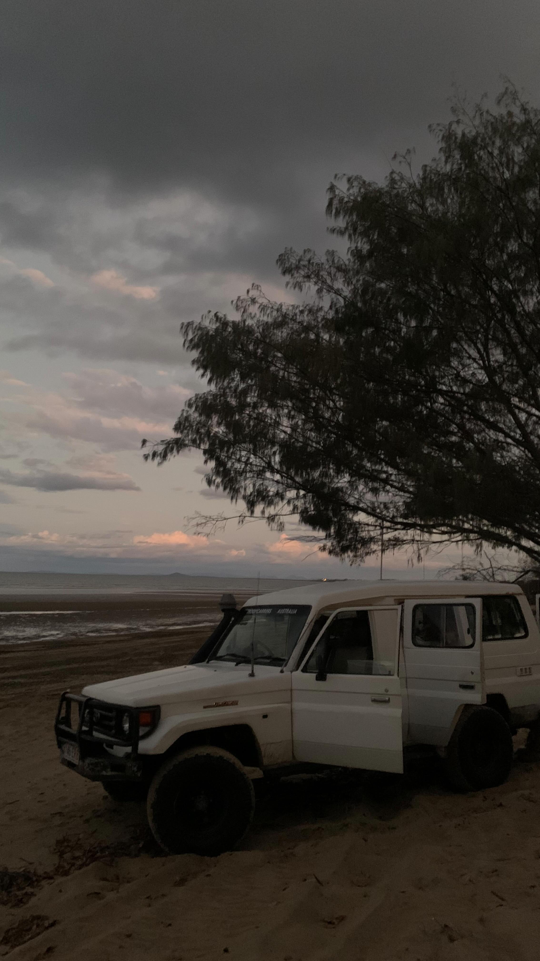 Little drive and bbq at the beach 🔥🪵 #hostellife #beachdrive #queensland #bonfire #wednesday