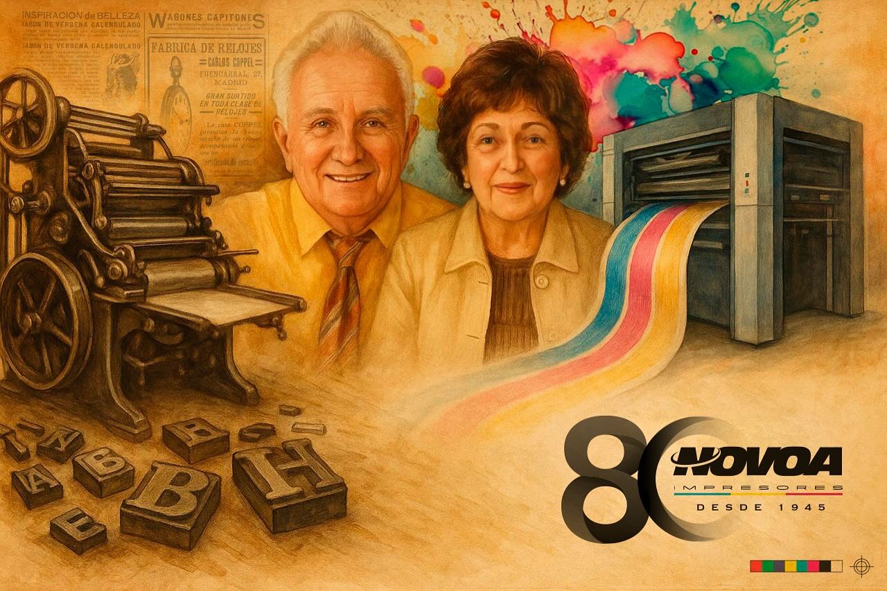 Por nuestras venas corre tinta.
Esta no es solo la historia de una imprenta.
Es la historia de dos personas que creyeron en algo que aún no existía.
Don Jaime y Socorrito empezaron con una máquina, una sala de casa y una fe enorme… como tantos emprendedores que arrancan con lo que tienen: las manos, el corazón, y un sueño.
Desde entonces, han pasado 80 años.
Y aunque cambien las máquinas, los formatos o la tecnología, hay cosas que no cambian:
el cuidado con el que se entrega cada trabajo,
el amor por lo bien hecho, la emoción de ver algo tomar forma sobre el papel, la certeza de que imprimir es una forma de dejar huella.
Esta historia es nuestra.
Pero también es la tuya.
Porque todos hemos sido Jaime y Socorrito alguna vez:
cuando decidimos creer, empezar, insistir.
Cuando nos negamos a rendirnos.
Cuando elegimos construir algo que dure.
Gracias por acompañarnos, por confiar, por crecer con nosotros.
Porque en cada hoja impresa, en cada color, en cada detalle, vive también tu historia.
#PorNuestrasVenasCorreTinta #NovoaImpresores #80AñosDeHistoria #ImprimirEsCreer #LegadoFamiliar #HechoConPasión #Desde1945 #SomosEmprendedores #EmprenderConElCorazón #HechoEnLeón