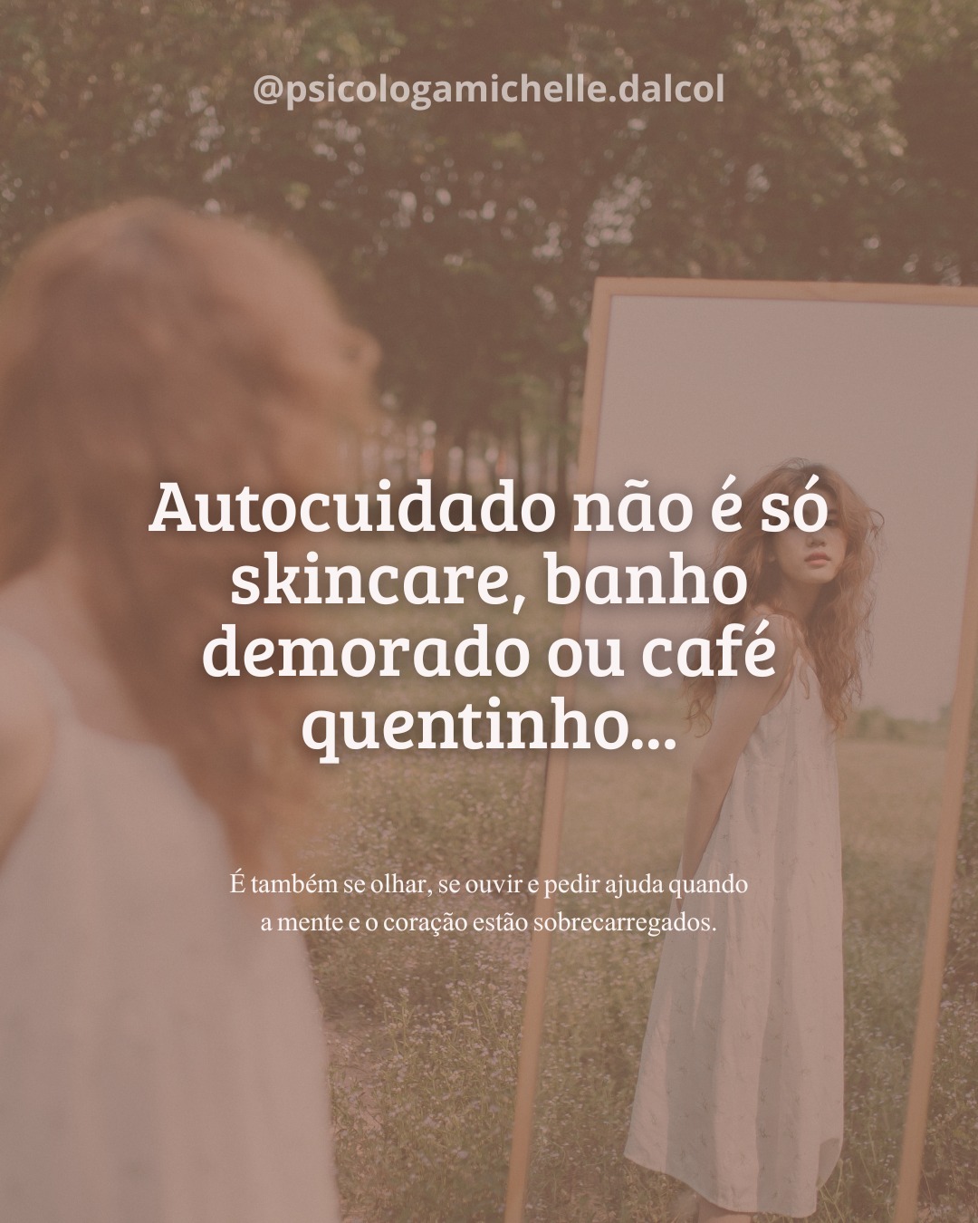 A gente fala muito sobre autocuidado... mas pouco sobre o quanto ele é mais do que gestos externos.
Se cuidar também é fazer escolhas que nem sempre são fáceis, como:
✨ Olhar para as próprias dores.
✨ Revisitar suas histórias.
✨ Curar feridas emocionais que você carrega há anos.
Cuidar da sua saúde mental não é luxo, nem frescura.
É necessidade.
É amor próprio na prática.
💻 Se você sente que chegou seu momento, eu te ajudo nesse processo.
👉 Link na bio para agendar sua sessão.