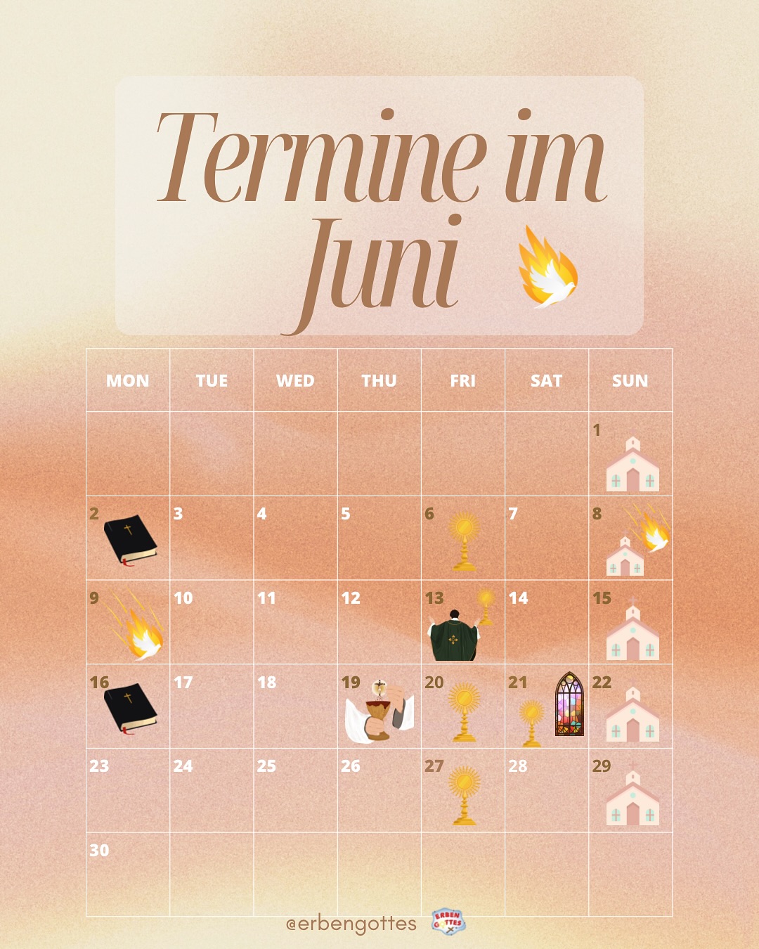 Unsere Termine im Juni 🤍🕊️✨ Wir freuen uns, wenn DU dabei bist! 😊