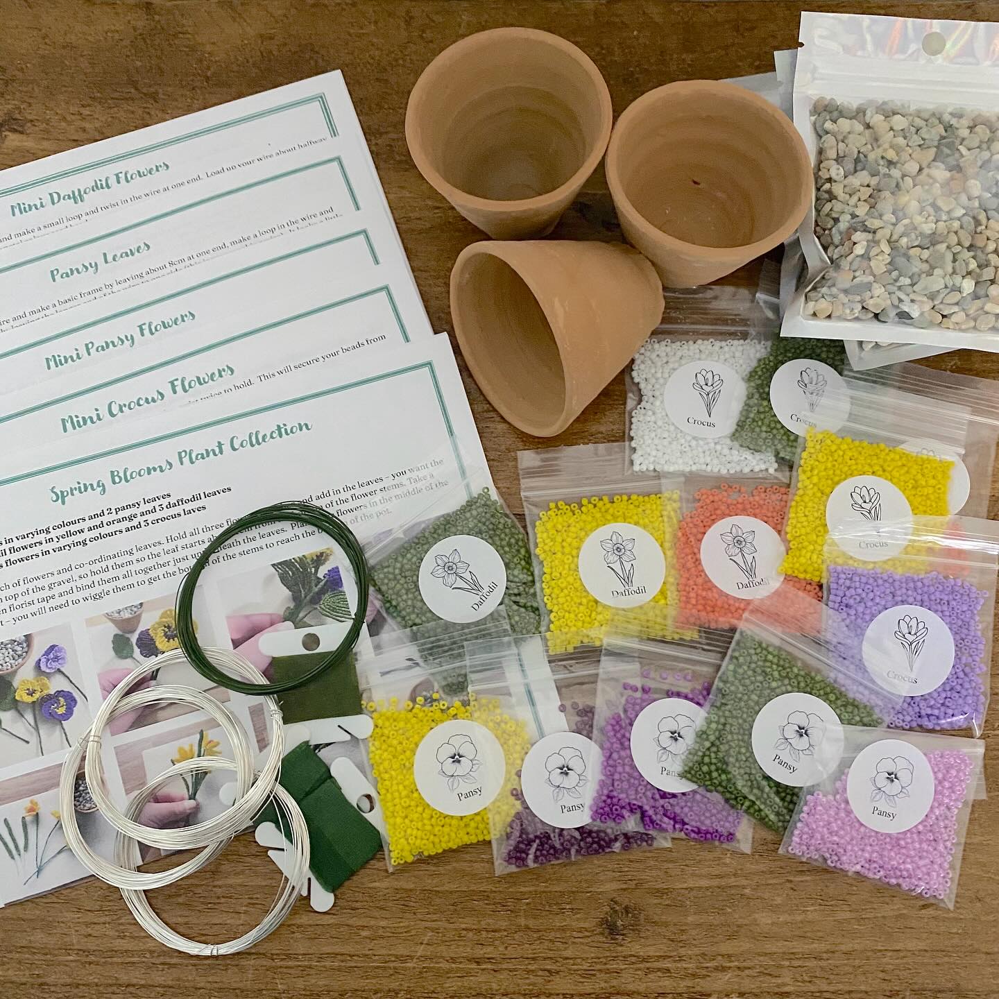 What’s in our kits? Everything you need to create your beautiful flowers - labelled packets of seed beads, wire, floristry tape, pots and gravel (if required). Plus full photographed and step by step instructions.
#craftkits #craft #makeyourown #plantlover #plantsmakepeoplehappy #craftyourown #thebeadedgarden #content #crafttherapy #craftingismytherapy