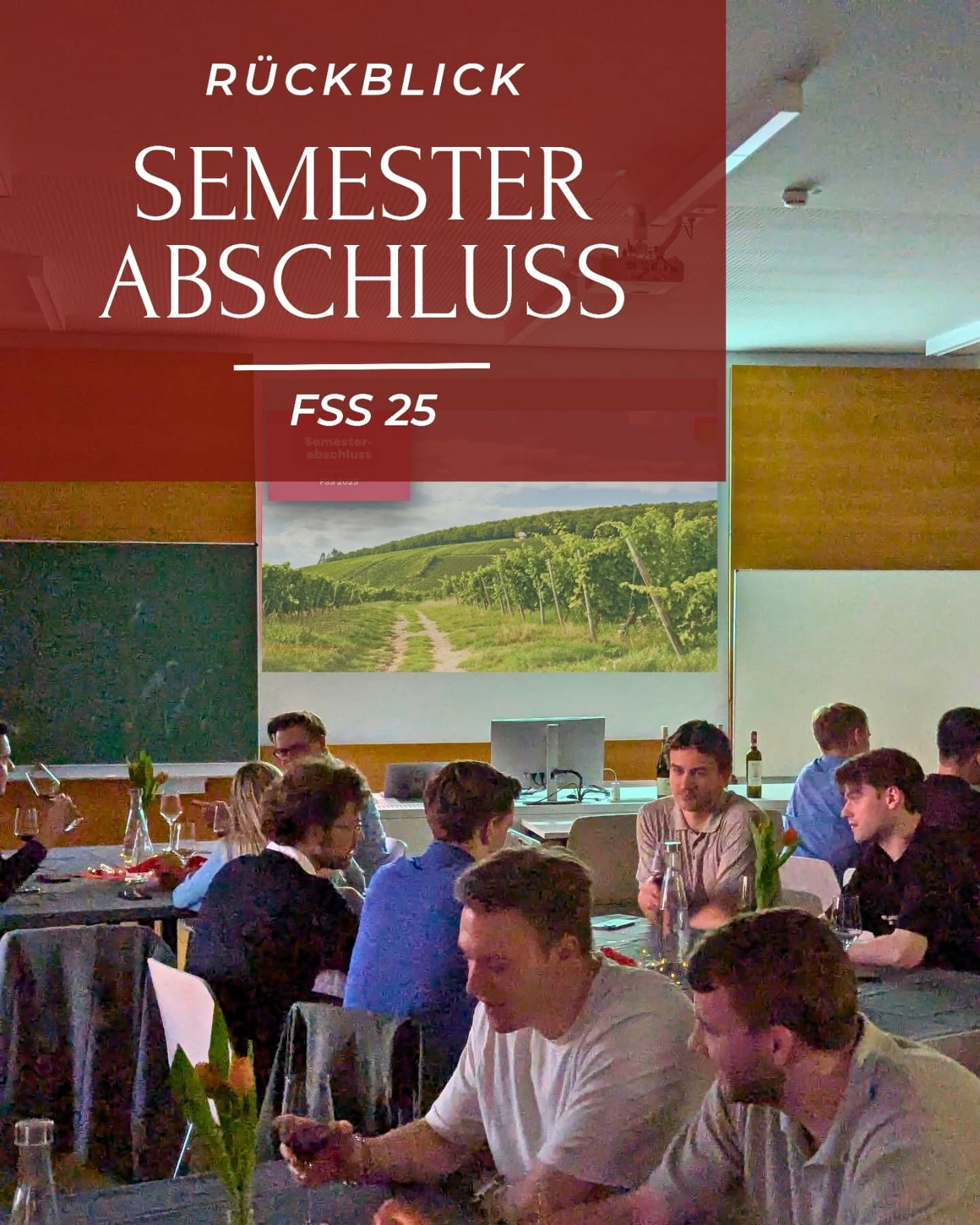 Am 15. Mai fand unser letztes Event des Semesters statt. Ein gelungener Abschluss für ein ebenso ereignisreiches und genussvolles FSS 25! 🍷✨
Gemeinsam mit zahlreichen Teilnehmenden durften wir mit einem besonderen Line-up auf ein Semester voller Weinwissen, spannender Gäste und schöner Begegnungen zurückblicken.
Es konnten folgende Weine probiert werden:
1. Oliver Zeter - Riesling Saumagen 2019
2. Pewsey Vale - Block 1961 Riesling 2019
3. Dönnhoff - Riesling Höllenpfad im Mühlenberg GG 2022
4. Ökonomierat Rebholz - Riesling Kastanienbusch GG 2021
5. Vietti - Barbera d'Alba Tre Vigne 2021
6. Ca' di Pesa - Chianti Classico Burrone 2021
7. Bodega Cerron - Stratum Wines La Servil 2022
8. Ziereisen - Syrah 2015
Wir danken ganz herzlich allen, die im FSS 25 dabei waren und wünschen euch viel Erfolg in der bevorstehenden Klausurenphase!
Bis nächstes Semester!
Cheers, euer vinUM-Team🍷
#vinUM #mannheim #unimannheim #wein #weinprobe