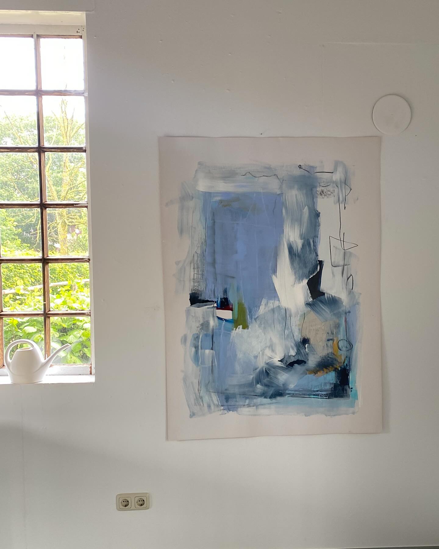 #abstractexpressionist #acrylicpainting #100x140 #blue