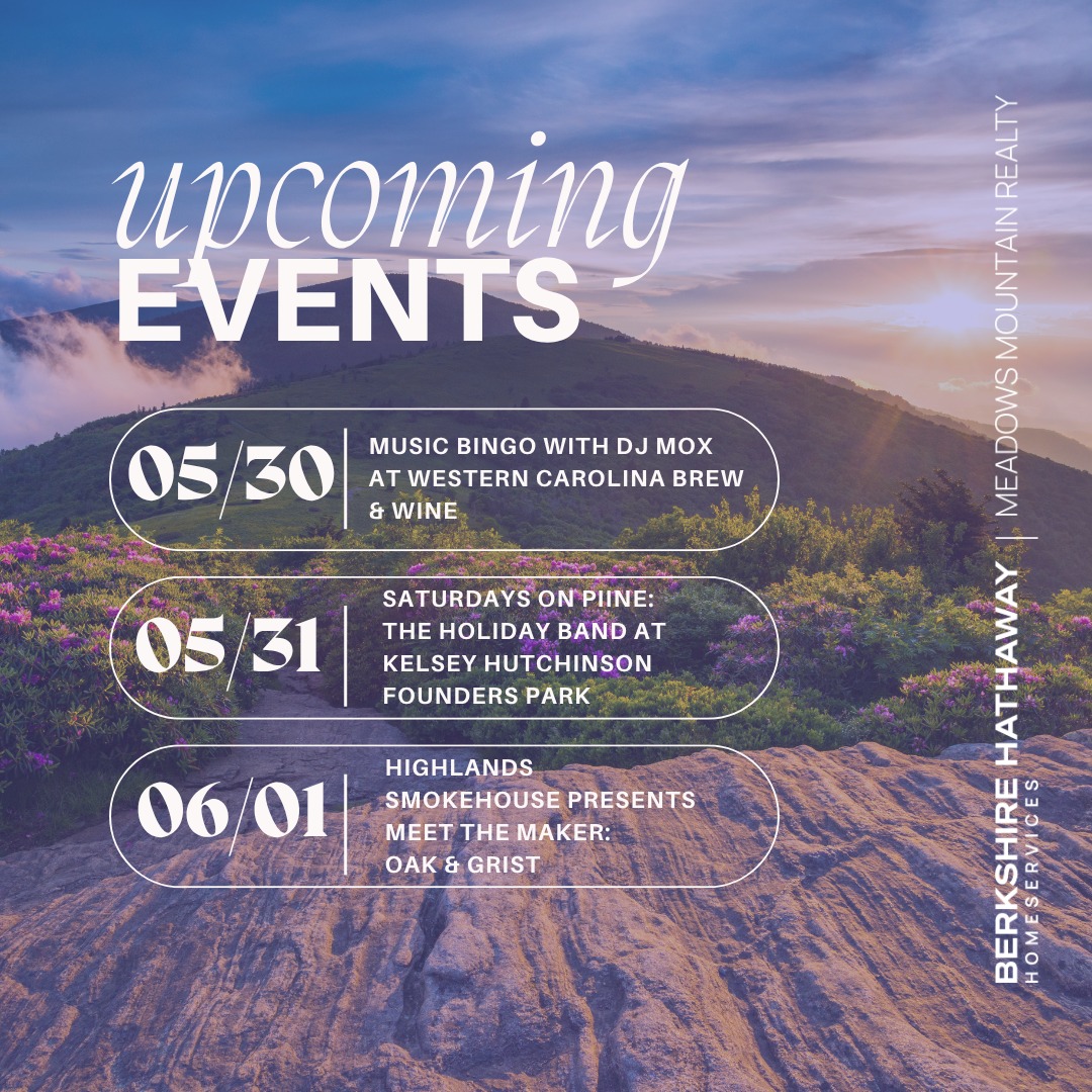 So many fun things happening on the Plateau this weekend! 🎶🌸 Don’t forget to check out our events calendar while making your plans — there’s something for everyone! ✨
Click the link in bio to view our calendar!
#WeekendOnThePlateau #HighlandsNC #CashiersNC #BHHSMMR #ExploreWNC