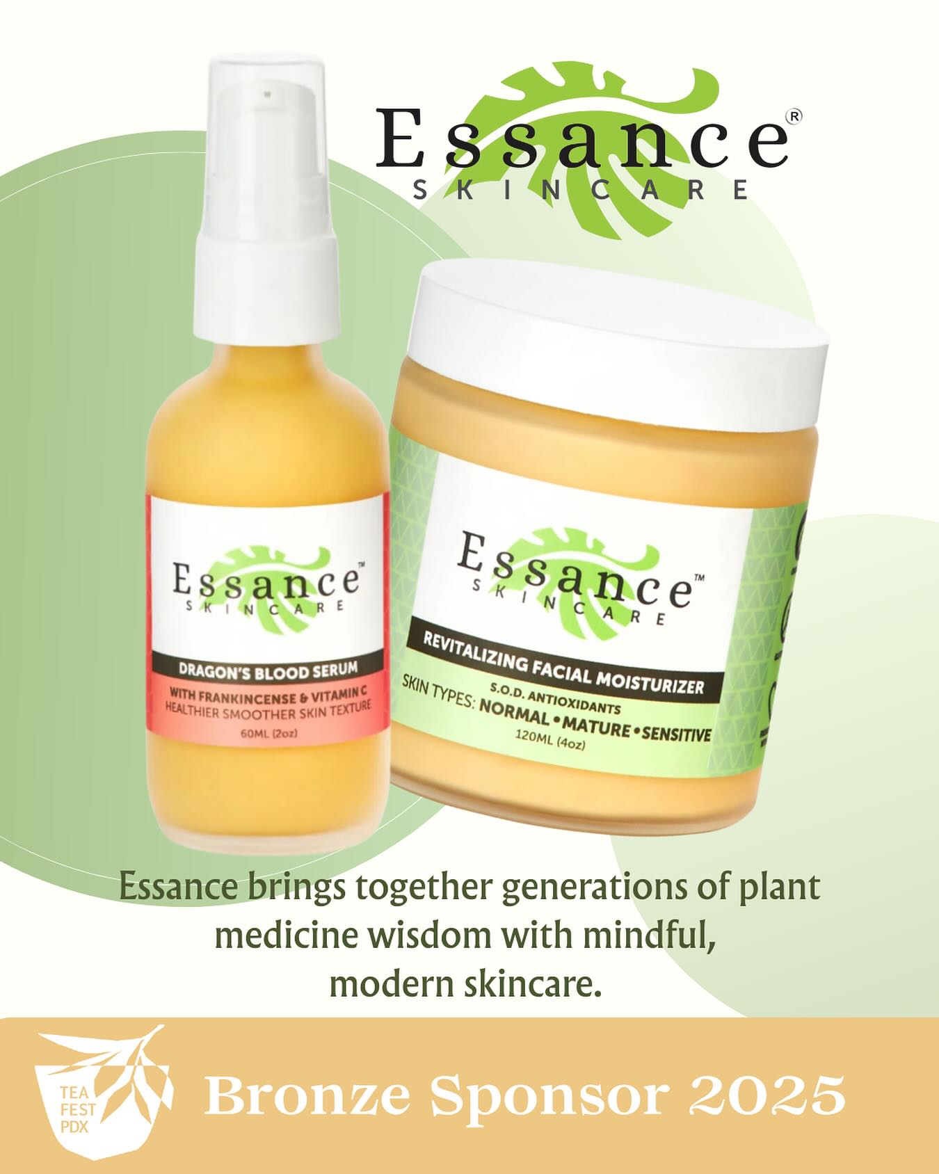 Say hello to @essanceskincare , a bronze sponsor at this year’s TeaFest PDX. Founded by Jasmine Tran in 2011, Essance brings together generations of plant medicine wisdom with mindful, modern skincare. Each of their products, from moisturizers to mineral foundations, are handcrafted in small batches using organic, sustainably sourced ingredients that are as kind to the earth as they are to your skin.
🌿
Just as tea invites us to slow down and nourish from within, Essance believes skincare is a daily ritual of restoration, a moment to connect with nature and yourself. Gender-inclusive and designed for all generations, their clean, plant-based formulas help illuminate your natural beauty effortlessly.
🌿
Stop by and experience the harmony of tradition, wellness, and radiant skin. ✨
•
#teafestpdx #pdx #wellnessrituals #teaandwellbeing #selfcare #plantbased