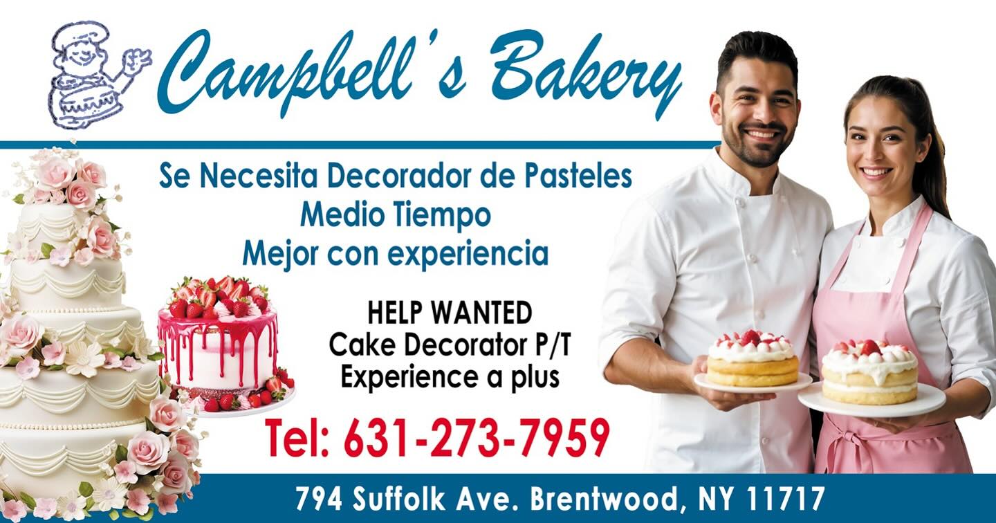 Se Necesita Decorador de Pasteles Campbells Bakery - Brentwood #campbellsbakery #cakedecorator