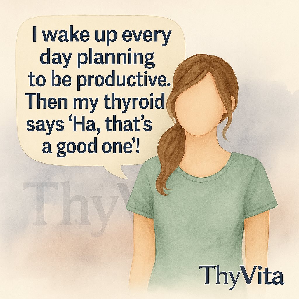 Every morning starts with grand plans...then my thyroid reminds me whoâs boss.đ
ThyVita.com
#thyroidhumor #ThyroidLife #ThyroidFatigue #ChronicIllnessHumor #HypothyroidProblems #ThyVitaTribe #yourenotalone #hormonehealth #weeklystruggle #thyroidsupport #nutritionfirst #AutoimmuneSupport #ThyroidCommunity #voiceofsurvivors #motivationfail