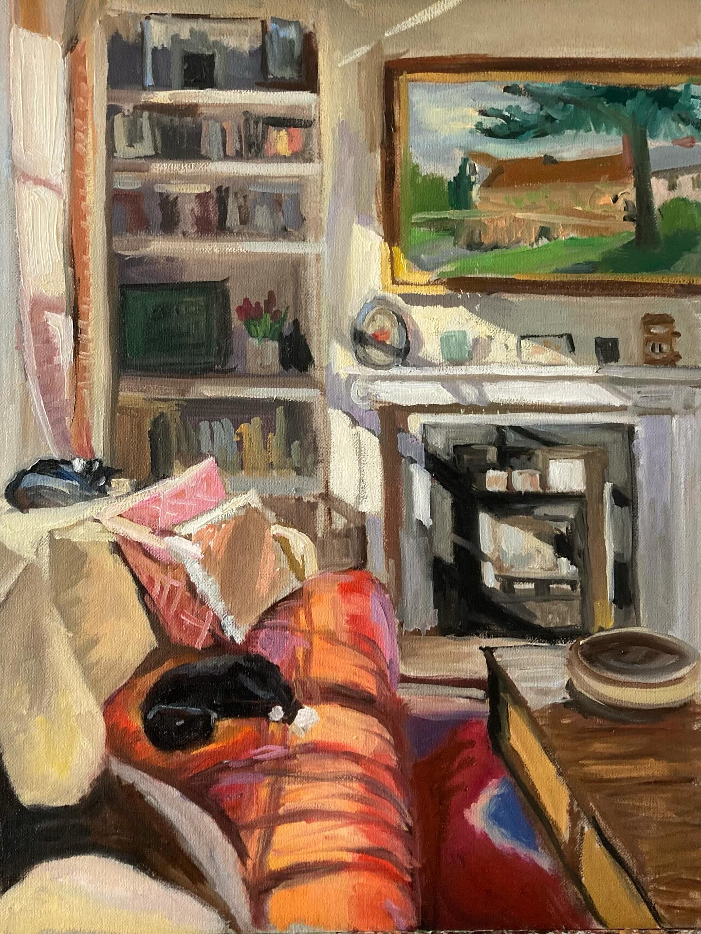 Trying to capture my sitting room in the sunshine this week. Think I need more detail/accuracy in a loose way. So much more seeing to do and so many more improvements in my work. So much to do!
#artist #sittingroom #interior #afternoonsun #afternoonsunlight #oilpainting #oilpaint #suffolk #woodbridge