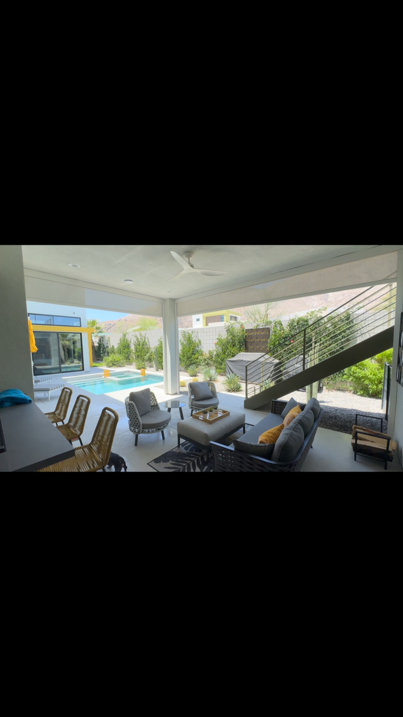 Say goodbye to mosquitos! Control the sun! Sit on your patio morning, noon, and night! @somfyus motorized #exterior #shades Location: Elan Social media
.
.
.
.
.
#rollshades #palmsprigsblinds #hunterdouglas #somfy #blackouts #laquintablinds #ranchomirage #indianwells #palmdesert #cathedralcity
#palmsprings #rollershades #windowtreatmentpalmsprings #shutters #plantationshutters #motorizedrollershades #electricrollershades #automatedrollershades #smarthome