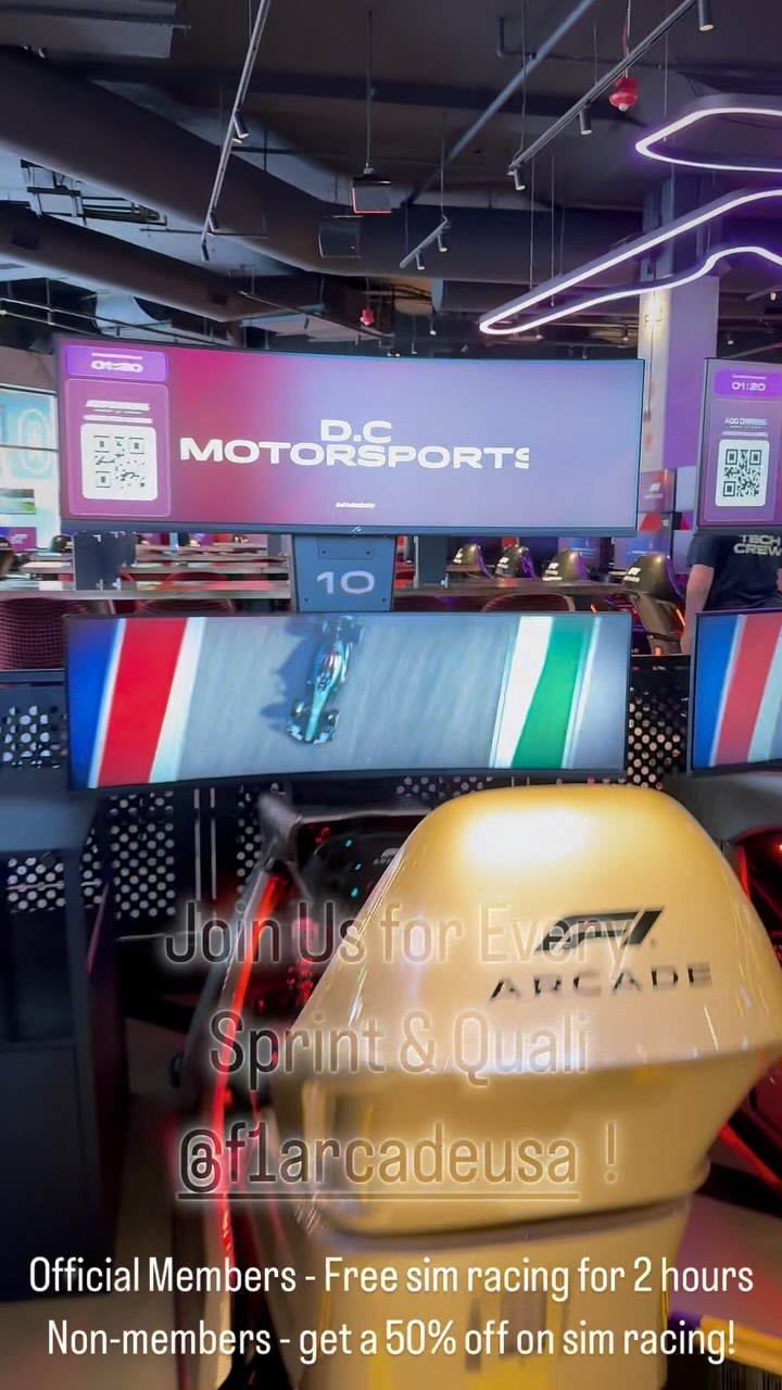 F1 Arcade to broadcast the Qualifying and Sprint races for the 2025 Formula One season!! This collaboration brings fans closer to the action, offering an immersive viewing experience of the high-speed excitement that defines F1.
What You Can Expect:
- Doors open 30 mins before start time
- Official Members - Free sim racing for 2 hours
- Non-members - get a 50% off on sim racing!
Sign up for a membership today & let it pay for itself!
#DCF1 #formula1 #formula1qualifying #formula1sprint #watchparty