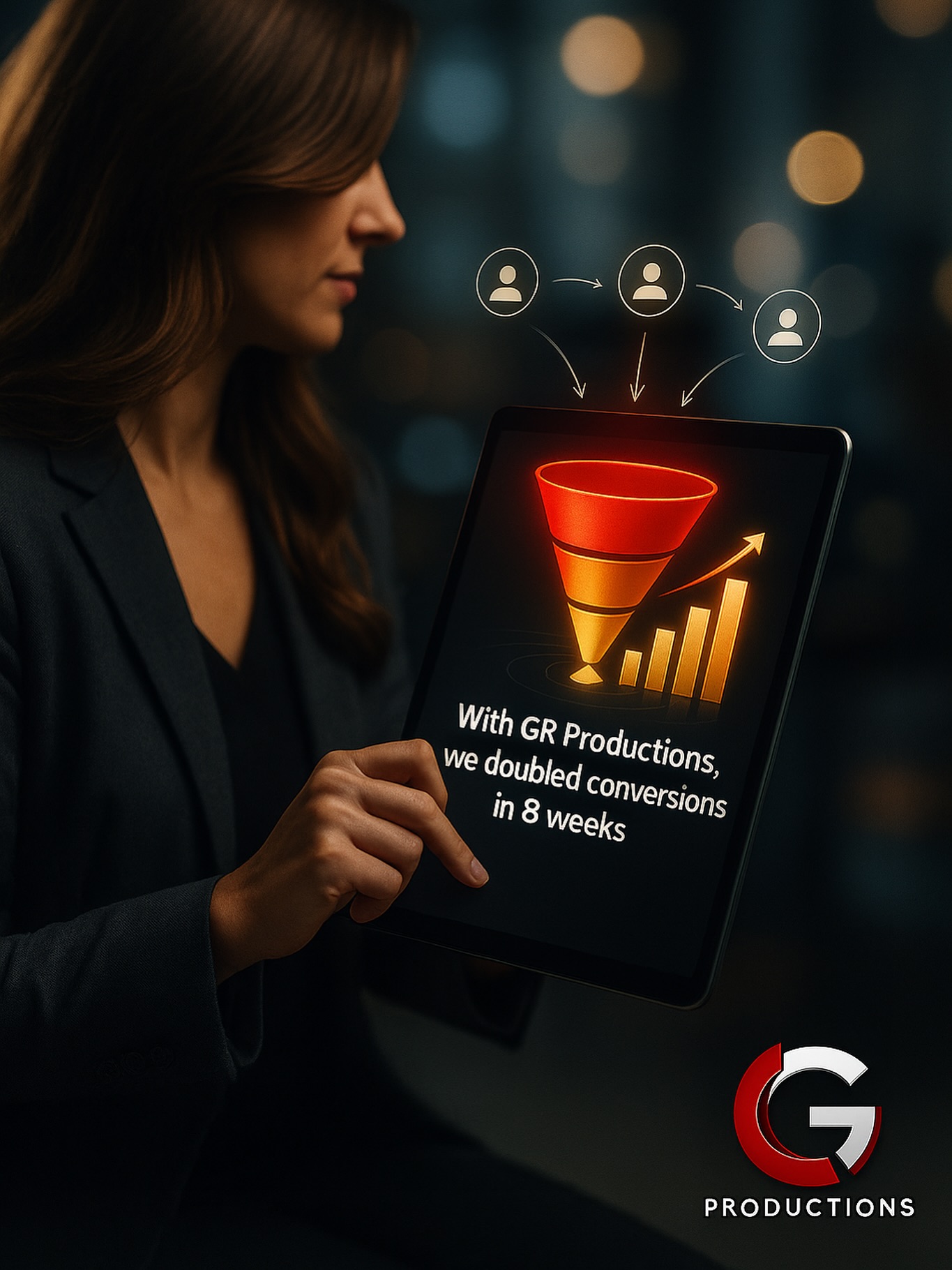 📲 ¿Seguidores? Bien.
¿Ventas reales? Mejor.
En GR Productions no medimos tu éxito por los likes… sino por las conversiones.
Creamos contenido con estrategia, embudos de venta que convierten y campañas que hacen que tus seguidores se transformen en clientes que pagan.
💡 Ya ayudamos a marcas a duplicar sus ventas en semanas.
🎯 Si eres dueño de negocio y estás cansado de likes que no se traducen en resultados…
👉 Escríbenos hoy. Y prepárate para escalar.