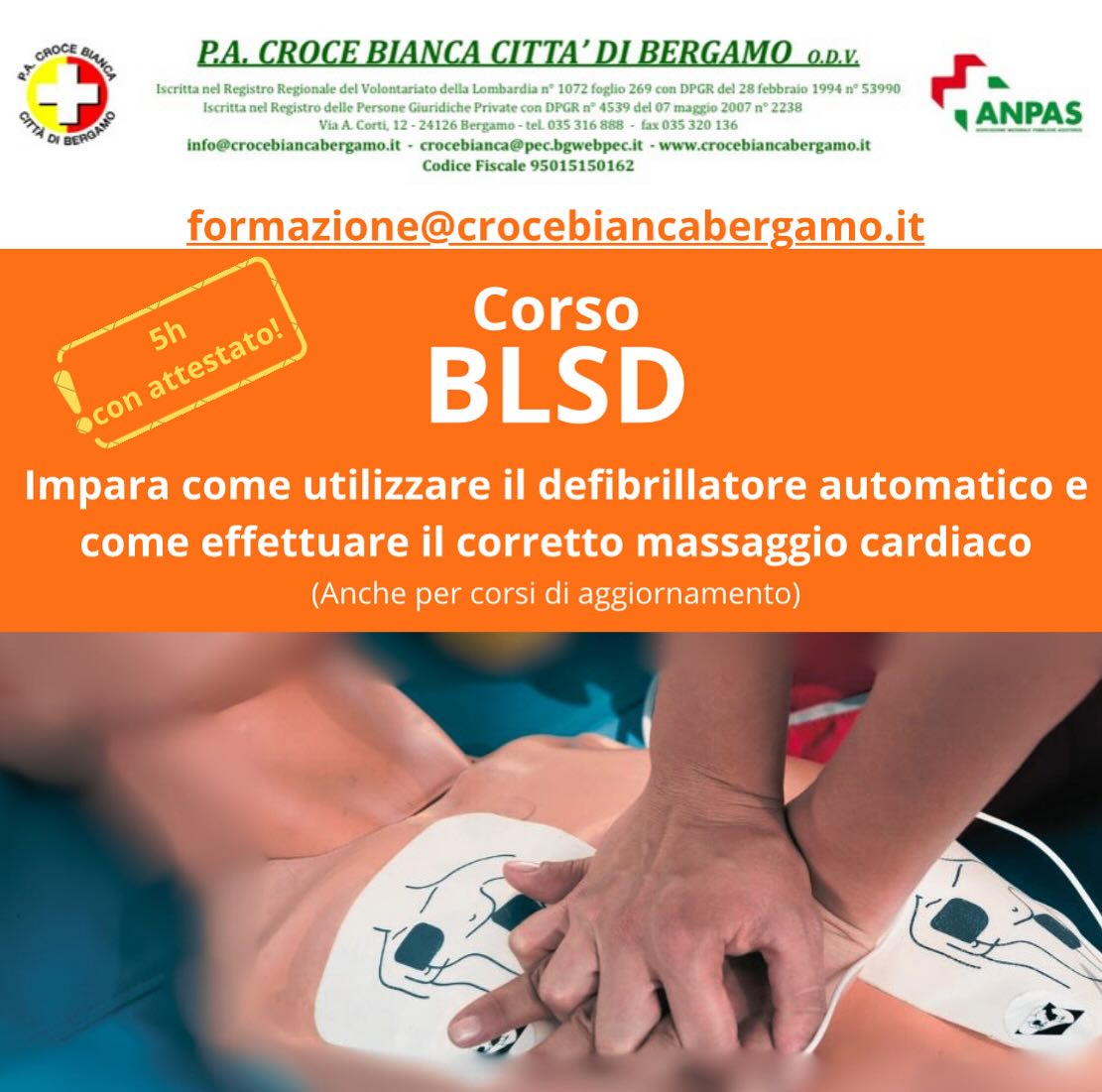 Per info scrivi a formazione@crocebiancabergamo.it