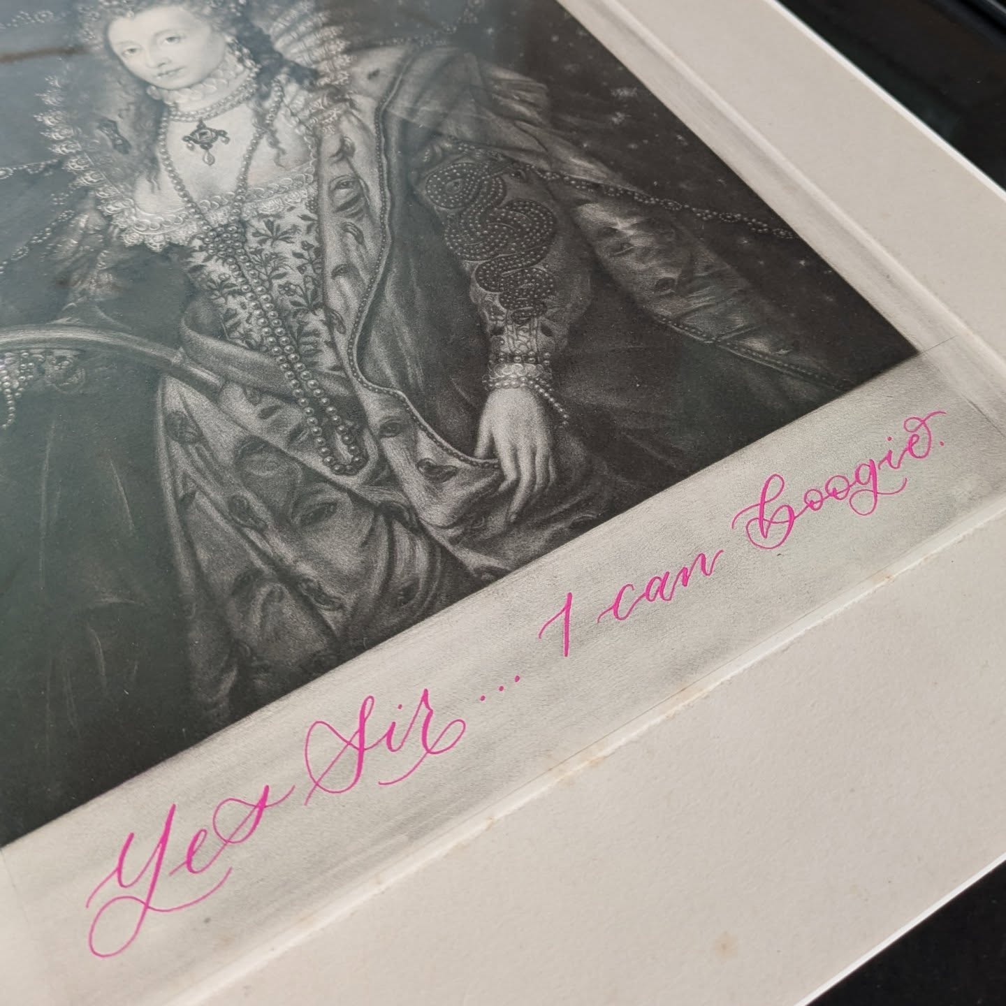 • One of the riskiest commissions I've taken on 🩷✒️
A client of @clarendonfineartofficial requested calligraphy on an antique photo. In the mist of a home reno, the client's concept was about honouring the past while embracing the new—and that’s where the bright and bold pink calligraphy comes in!
As they wanted me to calligraphy directly onto the photo, in the words of the great Eminem, I had one shot, one opportunity... No sampling, no testing!
I had to trust the feel of the photo material to judge which nib to use and if it would take the ink at all.
Then came the nib and ink combo... If the ink was too thin, then it would run. Too thick, and the glass frame would press into it and ruin the texture. I had to make sure I used a nib that had the right amount of firmness and flexibility. Too firm and the nib would have picked up the paper fibers when writing.
A delicate balance, but the result? Pure magic. ✨
#cotswoldscalligraphy #cotswoldscalligrapher #cotswoldssmallbusiness #homedecor #oldmeetsnew #homerenovation #antiquephoto #calligraphycommission