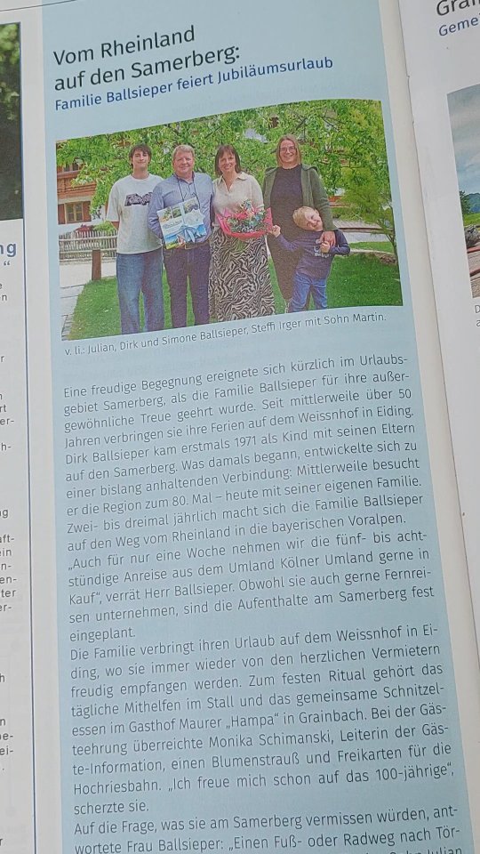 Eine tolle Gästeehrung bei uns auf dem Weissnhof🧡 Wir sind stolz auf diese besondere Freundschaft, die mittlerweile entstanden ist...
#gäste #ehrung #stammgast #freundschaft #weissnhof_samerberg #weissnhof #urlaubaufdemsamerberg #wanderhöfesamerberg #urlaubaufdembauernhof #urlaubindenbergen #samerberg #servussamerberg #ferienwohnung