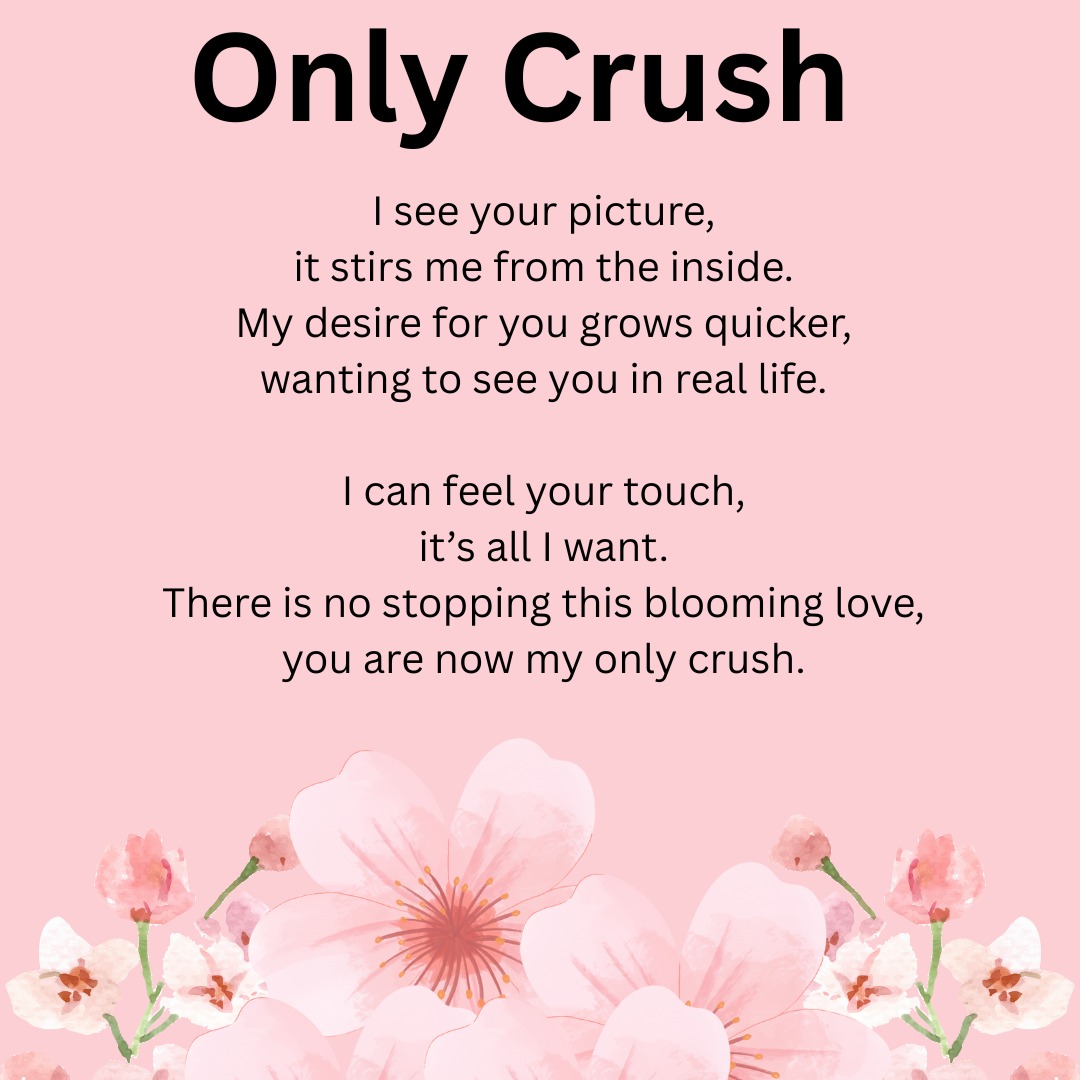 You are my Only Crush.
From the blooming love prompt.
@poemsbylura
#poetryprompts
#bellespalsypoetryguy
#writingcommunity
#poetsofinstagram
#author
#writersofinstagram
#poetry