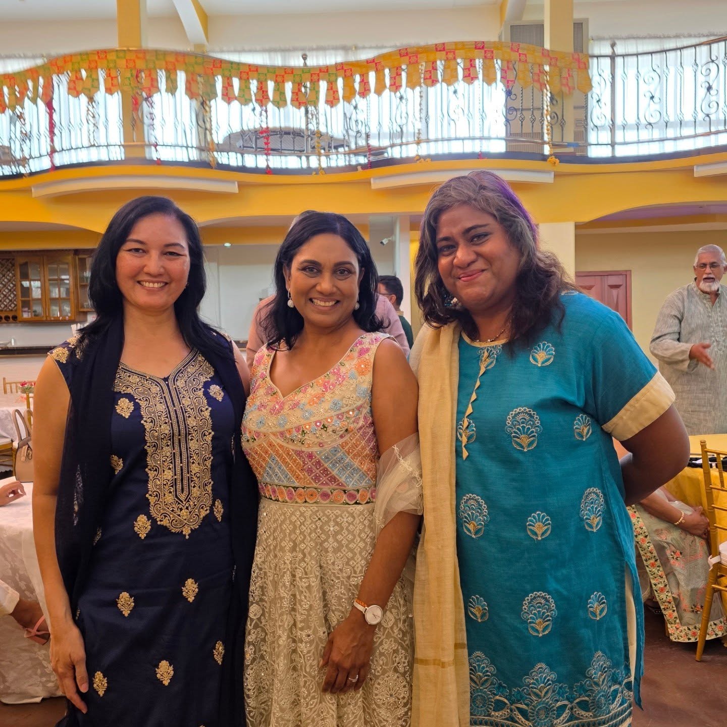 Strong Trinidadian women celebrating our culture on Indian Arrival Day.