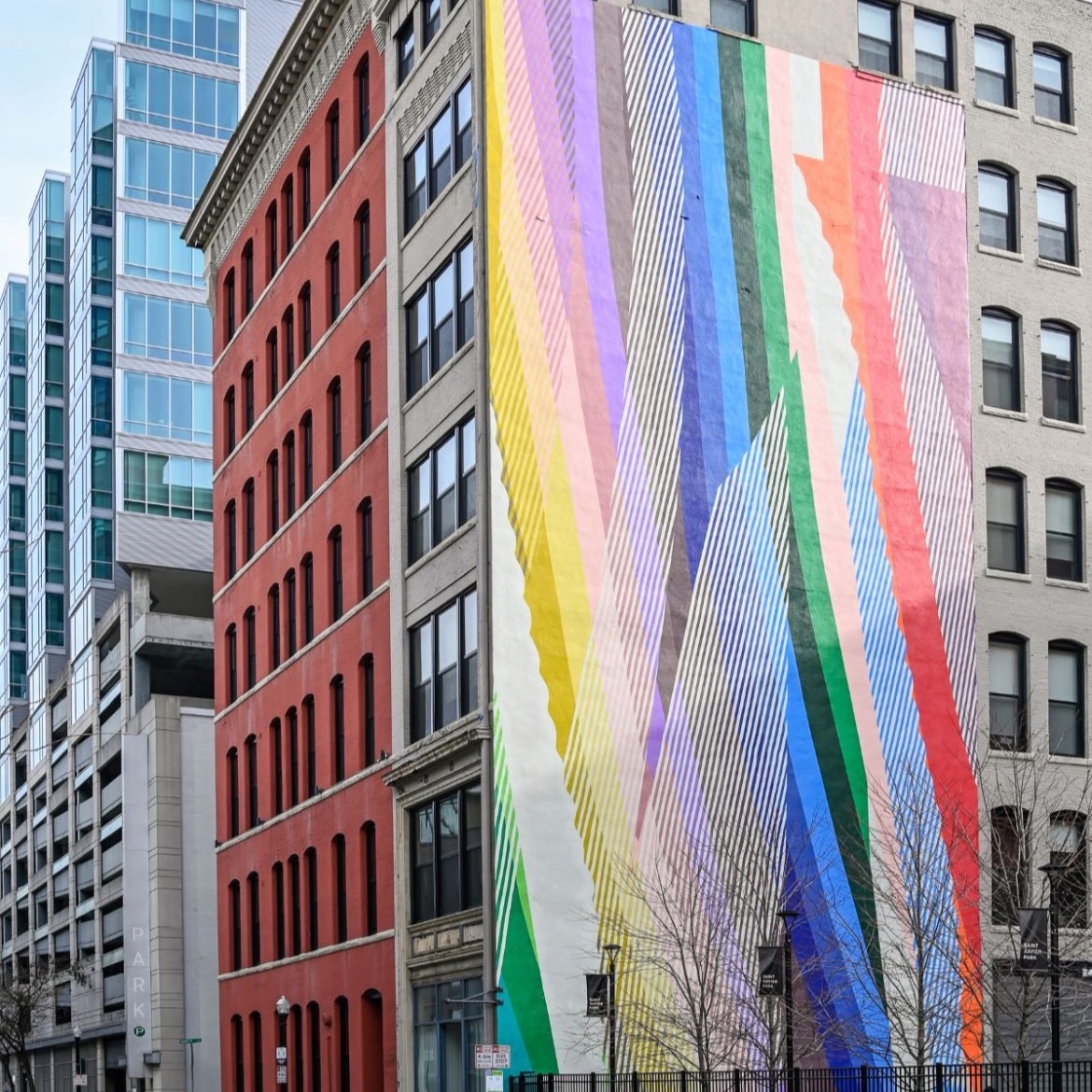 This is the reference picture vs. my creation of a mural a client's daughter helped paint downtown.