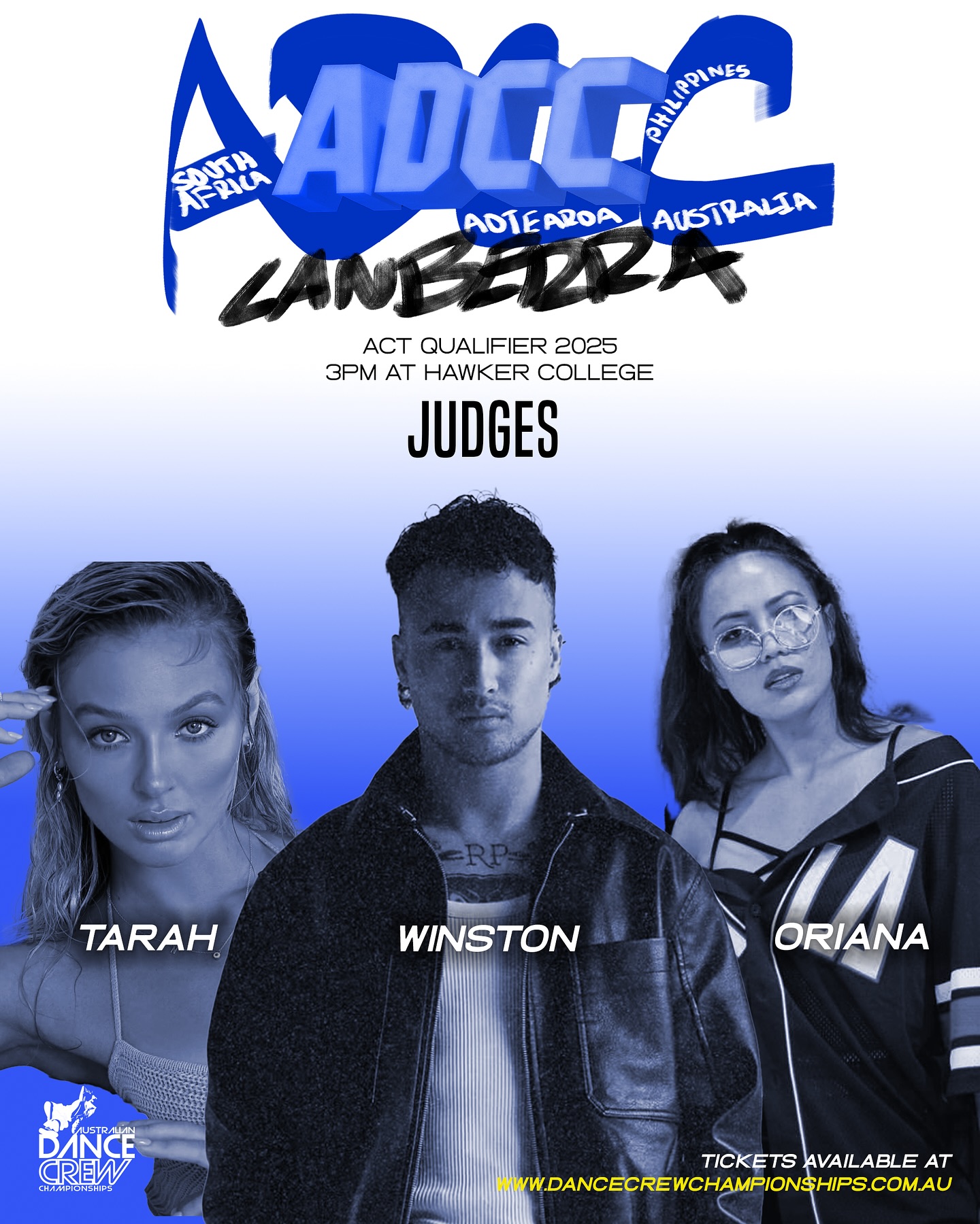 Our sold out nations capital qualifier is going off!! Introducing our superstar lineup & judging panel @orianasiewkim @tarahjanescott @winston.sky for Canberra today! Best of luck to all the ACT dance community coming together and repping their state hard 🔥😮💨🏆