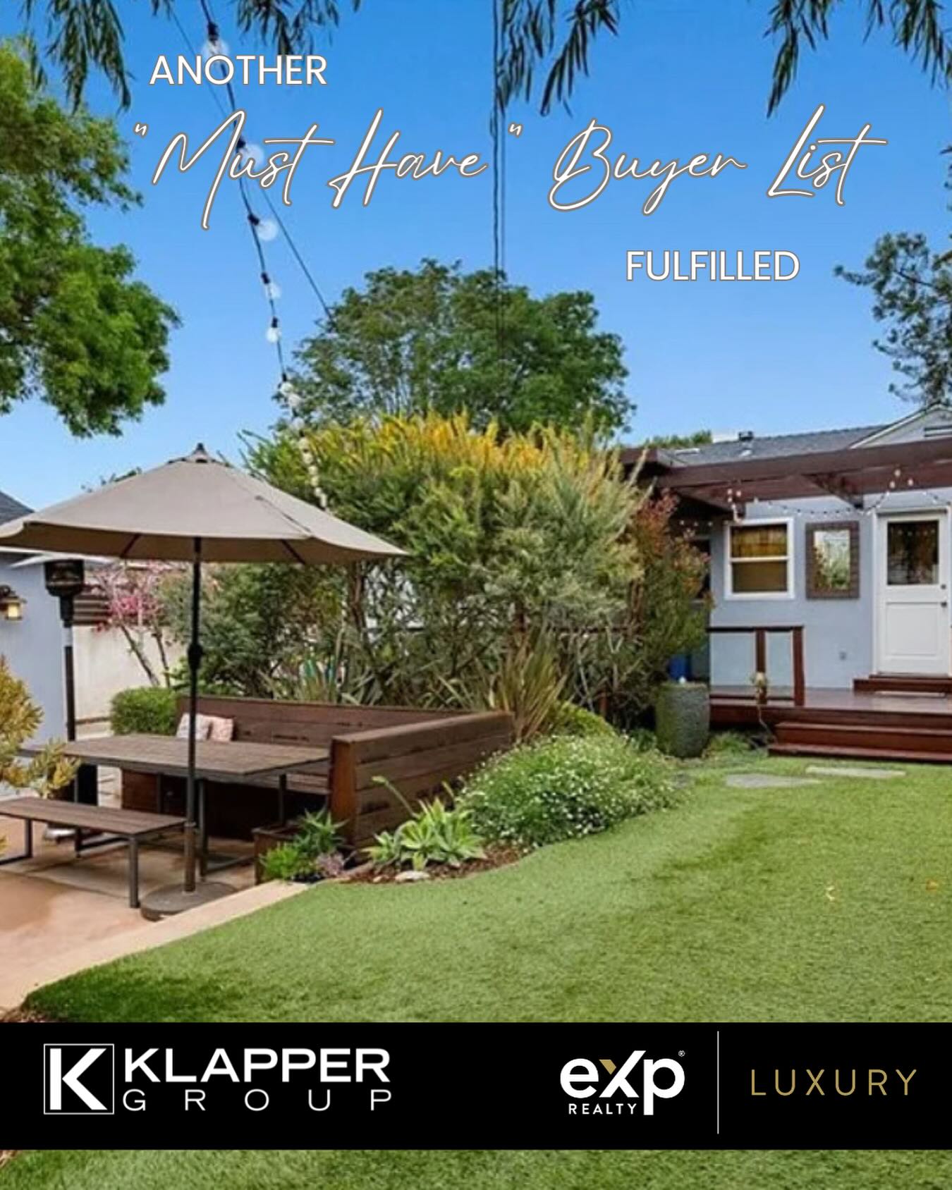 When buyers come to us with a “must-have” list, we take it seriously. Not just because we want to find the right home—but because it takes experience to win.
In a competitive market, it’s not enough to spot the gem—you need someone who knows how to get your offer accepted without compromising what matters most to you.
It’s about understanding priorities, navigating timing, and negotiating like it’s personal. Because it is.
Another list - Fulfilled.
Another buyer - Home.
Welcome home to the buyers of this picture perfect single-level home in East Manhattan that had the ideal yard for the grandkids and layout for the clients. Represented by @patel.realestate of The Klapper Group at @exprealtyluxury_
Wonderful networking and collaborating with our friends over at @caskeyrealestategroup who represented the listing. It’s how we get it done! 🙌
#KlapperGroup #SouthBayLiving #RealEstateWithHeart #LocalExperts #RedondoBeachHomes #MustHaveListMet #LuxuryFeelsLocal #eXpRealty #WestCoastHomes #WeGetYouHome
