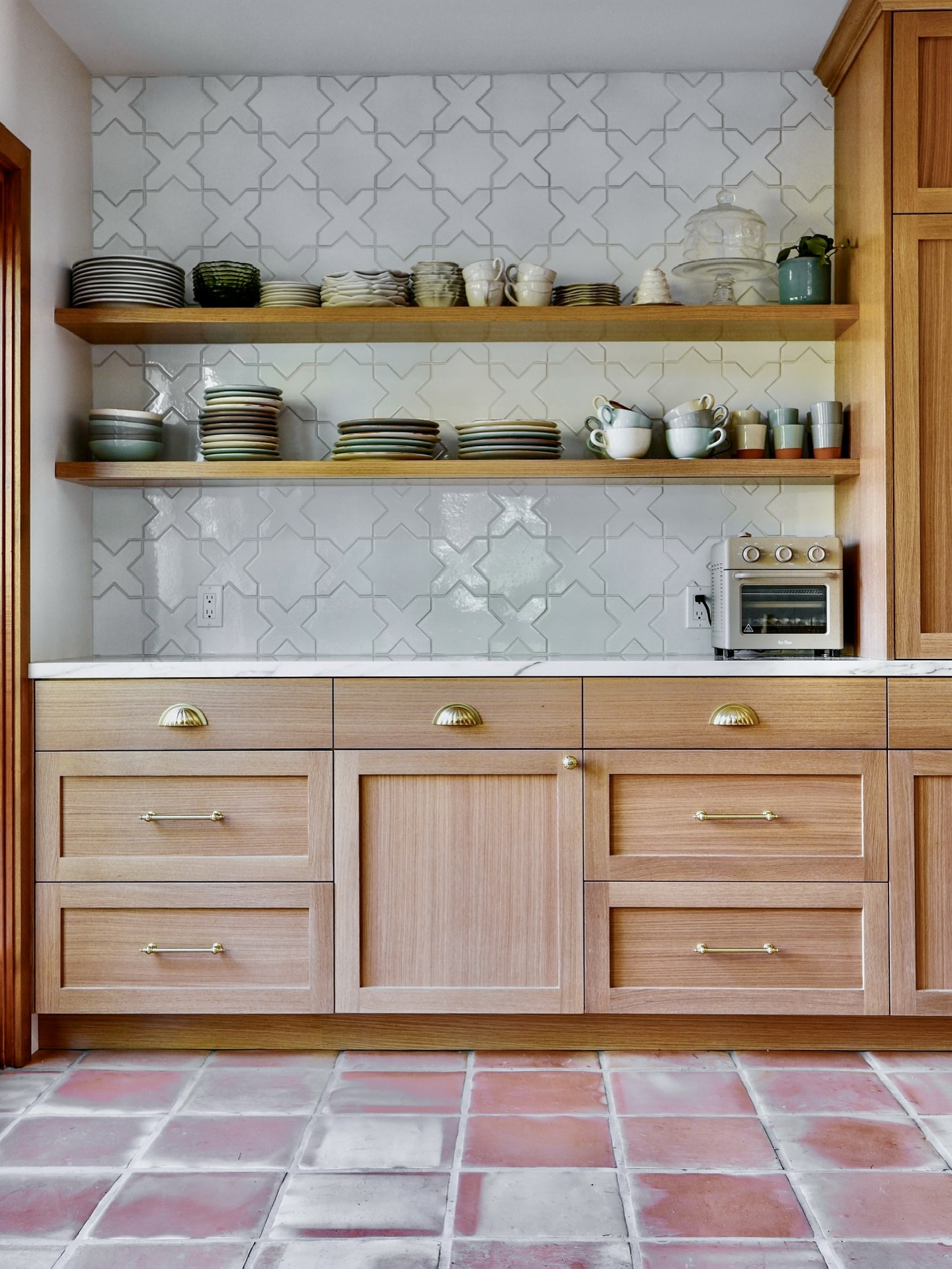 extra kitchen prep area we added near backyard patio doors, perfect for coffee and all your summer BBQs!