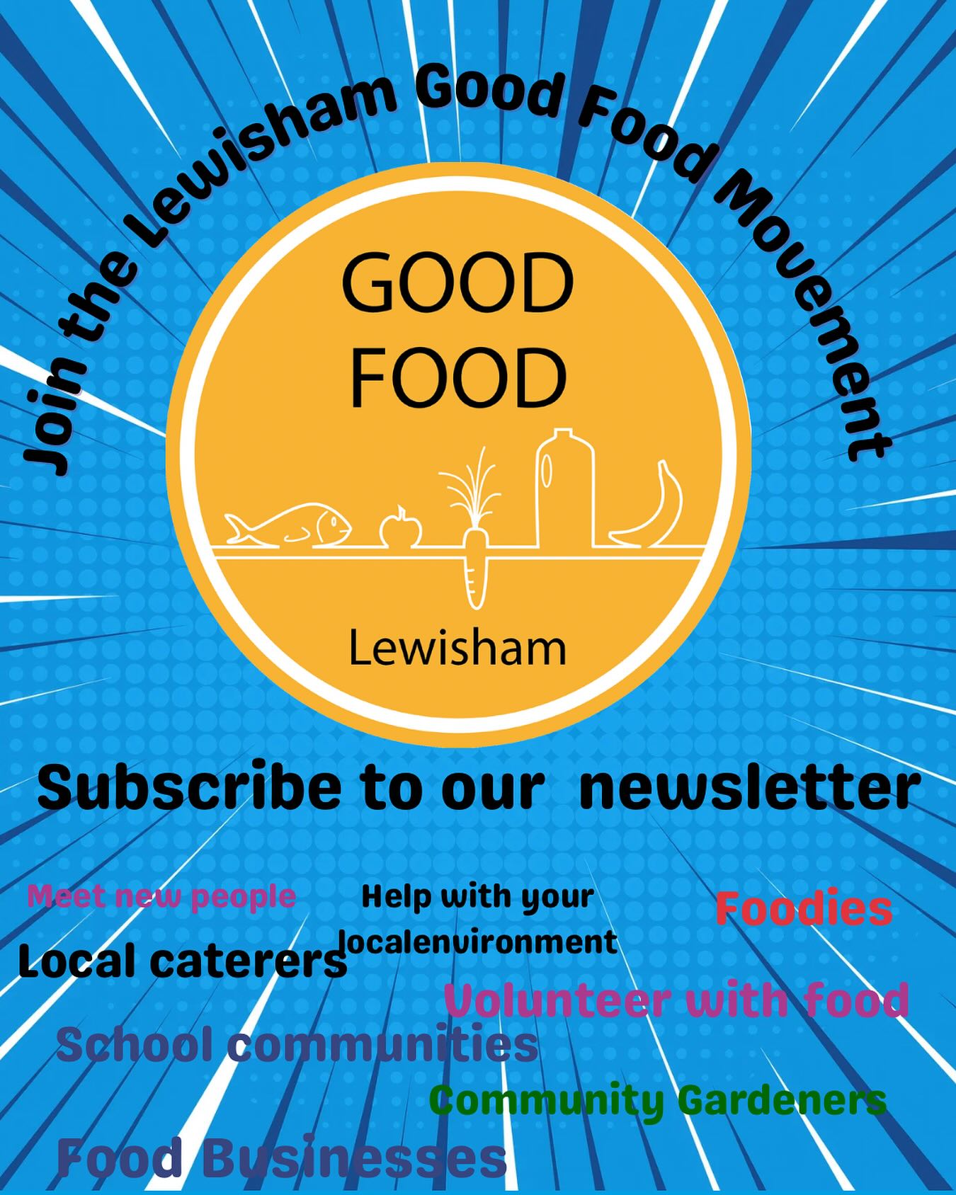 keep upto date with all Lewisham food related groups, networks and events. subscribe via our websiteand you’ll get the Good Food Lewisham newsletter. Link in Bio for newsletter and Good Food Website. May and Junes news now out. Lots of events and summer fairs come meet the team.