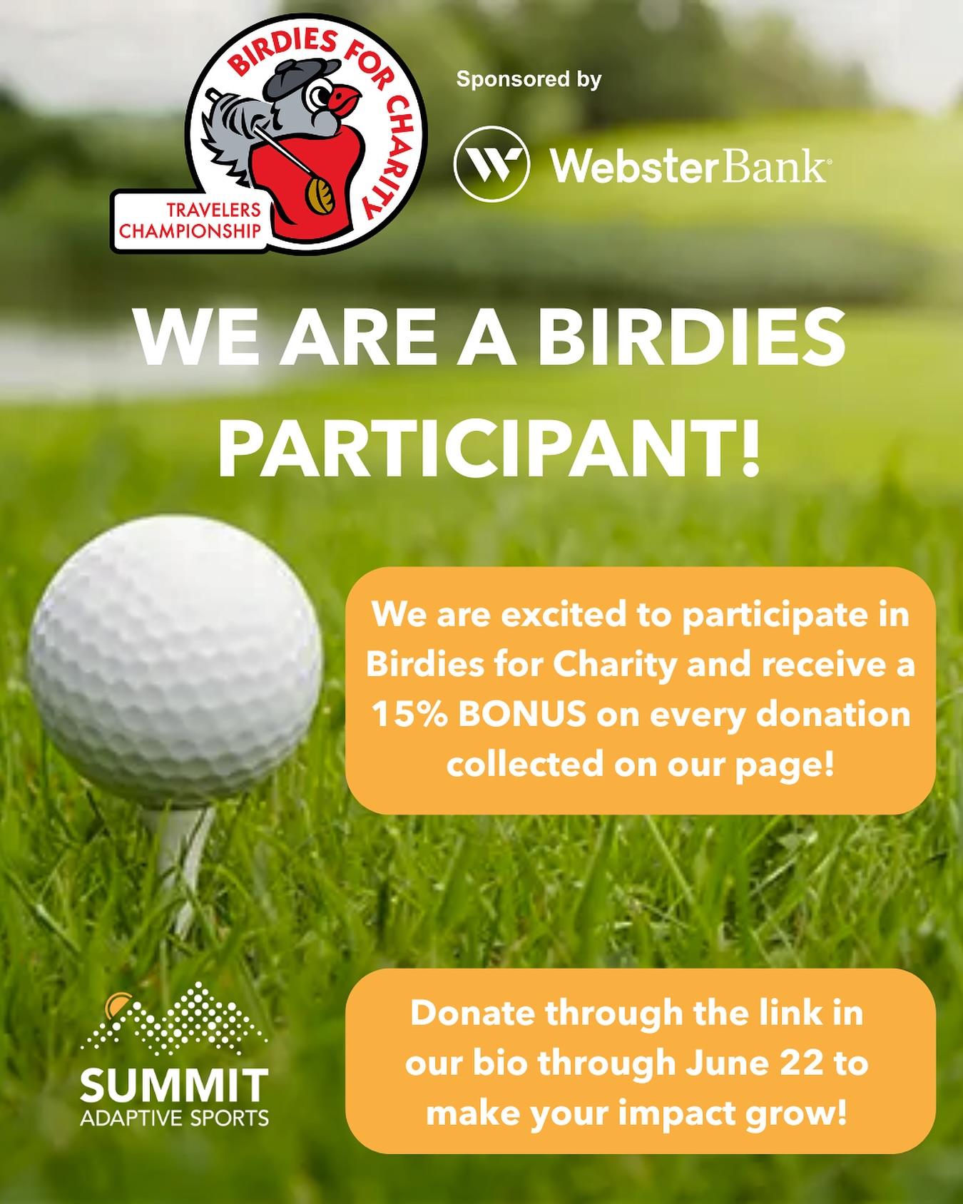 🥳 Until June 22nd, we urge all donations to go to: partnerhq.com/public/events/2025-travelers-championship-birdies-for-charity/organization_partnerships/4419
Thank you so much for your continued support!
🧡🩵
#SummitStories #VolunteersRock #InclusiveEducation #AccessibilityMatters #BreakingBarriers #adaptiveskills #buildingcommunity #abilitynotdisability #strengthinmotion