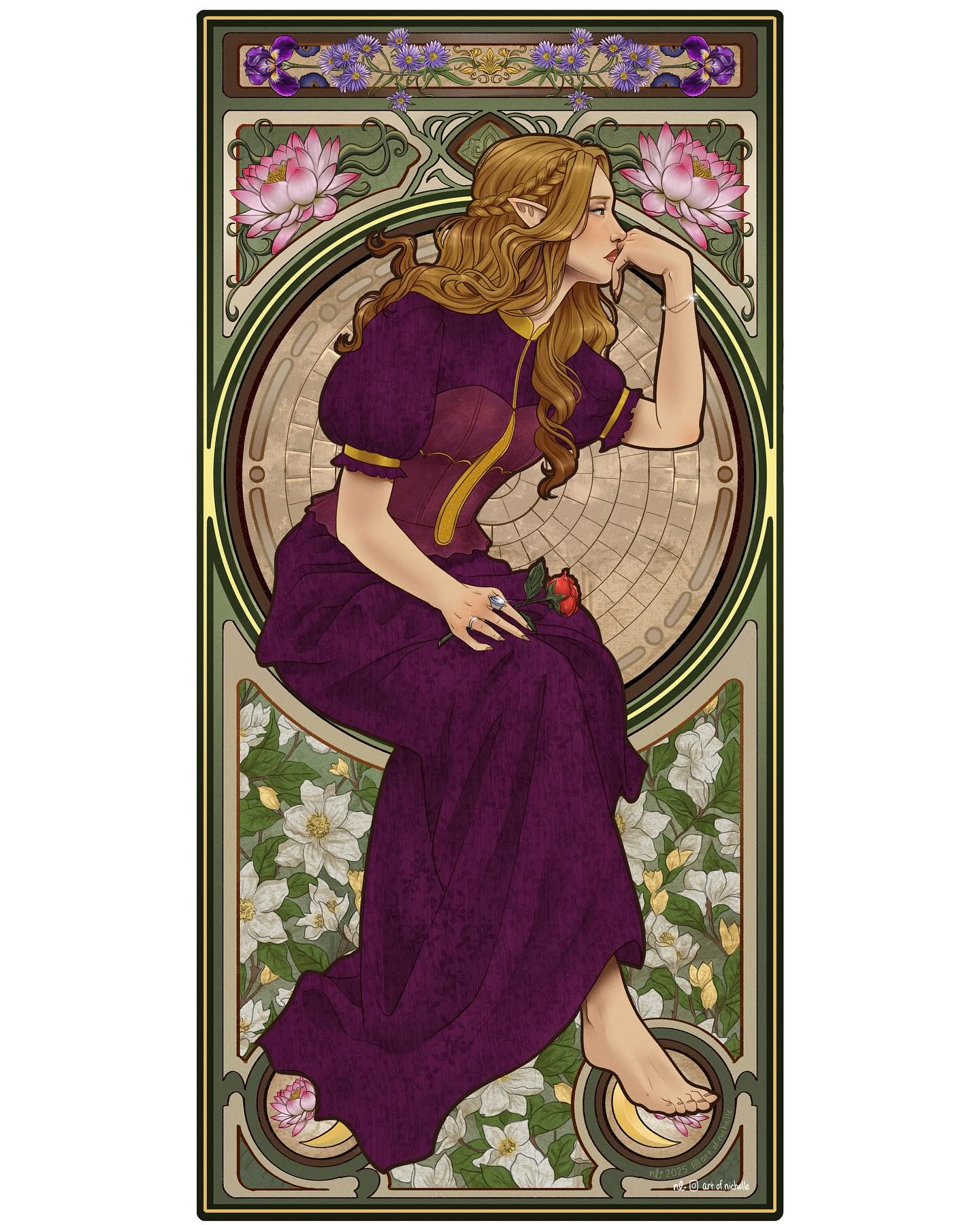 3 of 6. The third instalment of my six piece project, and the last of the three women! This is the one I think I resonated with the because of the contemplative expression. I want to listen to what her mind has to say🤍✨
#Digitalart #canadianartist #femaleartist #procreate #ipad #applepencil #artistsoninstagram #artistsofinstagram #fantasy #fae #woman #artist #artnouveaustyle #thinking #lostinmythoughts