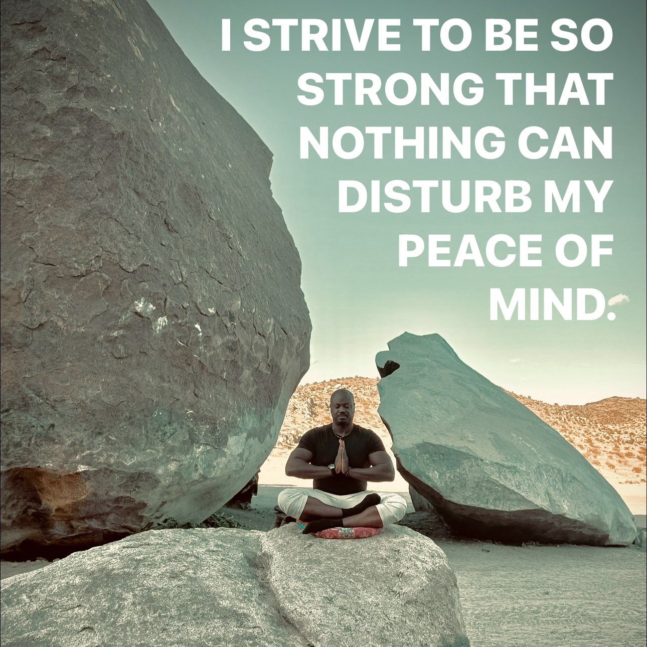 I strive to be so strong that nothing can disturb my peace of mind.