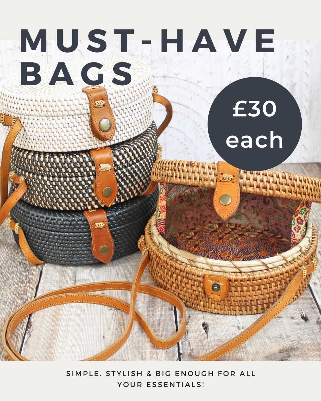 Say hello to effortless island style with these basket bags 🌴
Handmade by local artisans in Bali and lined with vibrant batik fabric, these beautiful bags are the perfect mix of tradition and trend! Lightweight, stylish, and just the right size to carry your essentials — day or night. ☀️🌙
Shop now & save 10% with the code HELLO10 🎉
#summerready☀️ #shoplocallincoln #handmadefashion #artisanmade
#supporthandmade
#ethicalfashionbrand #chicandsustainable #consciousfashion
#everydayboho #islandstyle
#tropicalstyle #shopsmalluk #shopethical