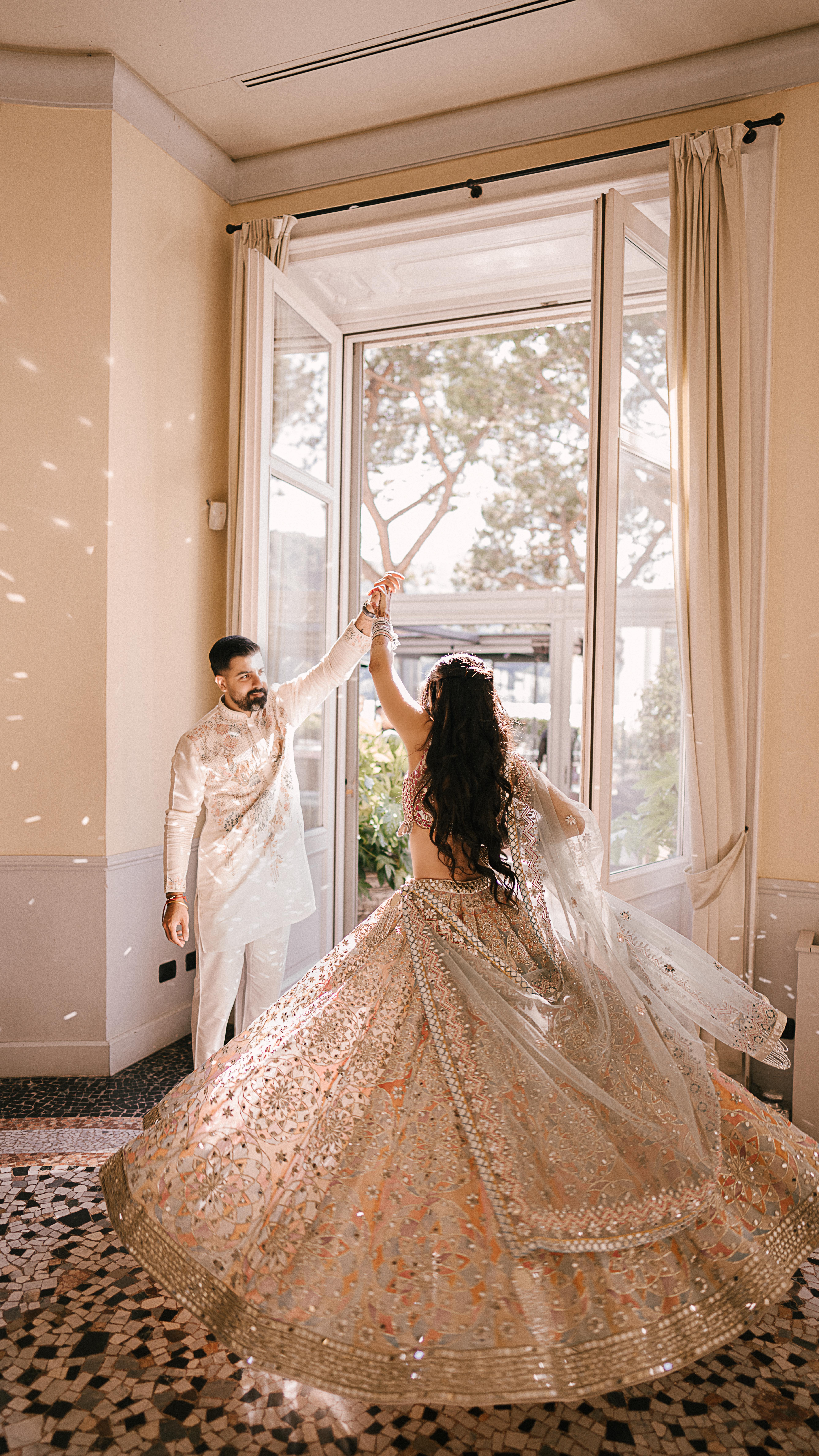 Here’s a fun and helpful guide to choosing Indian outfits for different body shapes:
🍐 Pear-Shaped (Wider hips, smaller bust)
Goal: Balance proportions, draw the eye upward
What to wear:
• Anarkalis or peplum tops with flared palazzos or A-line lehengas
• Detailed or padded blouses to add volume to the upper body
• Boat necks, off-shoulder, or sleeve detailing = chef’s kiss
Avoid: Mermaid cuts or heavy embroidery around the hips
🍎 Apple-Shaped (Rounder midsection, slimmer legs)
Goal: Create definition at the waist and elongate
What to wear:
• Empire-waist kurtas, floor-length jackets, or A-line gowns
• V-necks and structured blouses for a snatched upper body
• Light, flowy dupattas styled diagonally for balance
Avoid: Clingy fabrics and straight cuts that highlight the midsection
🏐 Round Body / Plus Size
Goal: Define curves, create vertical lines
What to wear:
• Floor-length anarkalis, layered lehengas, or drape saris with structure
• Dark solid colors, vertical embroidery, and light fabrics like georgette or crepe
• Tailored blouses with full sleeves or cape details
Avoid: Overly stiff fabrics or tiny prints
🪞 Rectangle (Straight up-and-down frame)
Goal: Create curves, break symmetry
What to wear:
• Ruffle saris, tiered lehengas, or belts with kurtas
• Statement sleeves, layered jewelry, or contrast dupattas
• Corset-style blouses = instant shape
Avoid: Straight-cut suits or shapeless garments
⏳ Hourglass (Balanced bust and hips, defined waist)
Goal: Flaunt the curves
What to wear:
• Sarees with structured blouses, mermaid lehengas, or crop top + skirt sets
• Wrap styles and fitted silhouettes that highlight the waist
• Embroidery or prints that follow your natural curve
Avoid: Boxy fits that hide your shape
Professional photos taken by @amarpanesar_