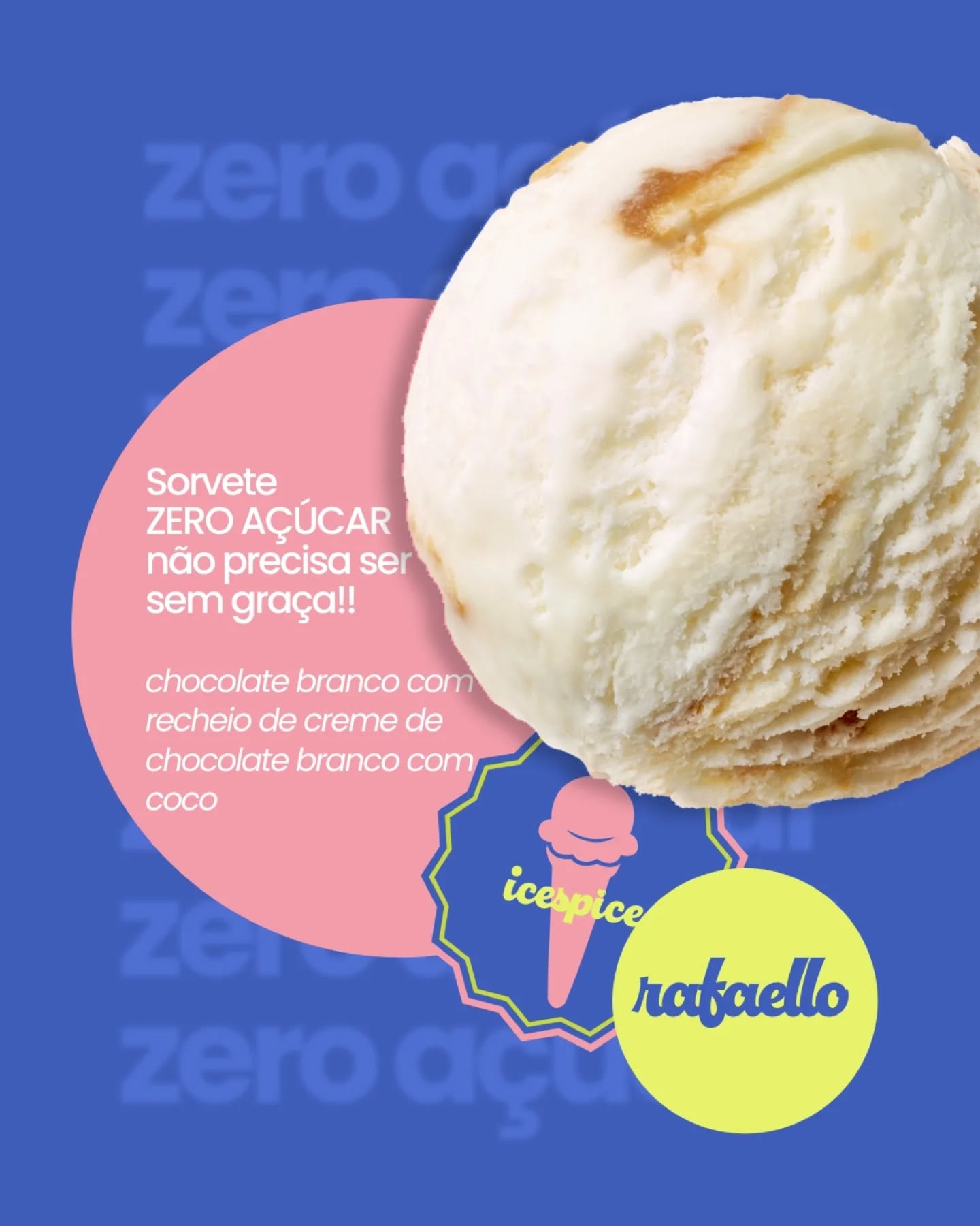 Somos apaixonados por sorvetes e agora estamos mais acessíveis para aqueles que amam se cuidar. A Ice Spice lançou um novo sabor Zero Açúcar - Chocolate branco com recheio de creme de chocolate branco com coco.
Conheça todos os nossos produtos.