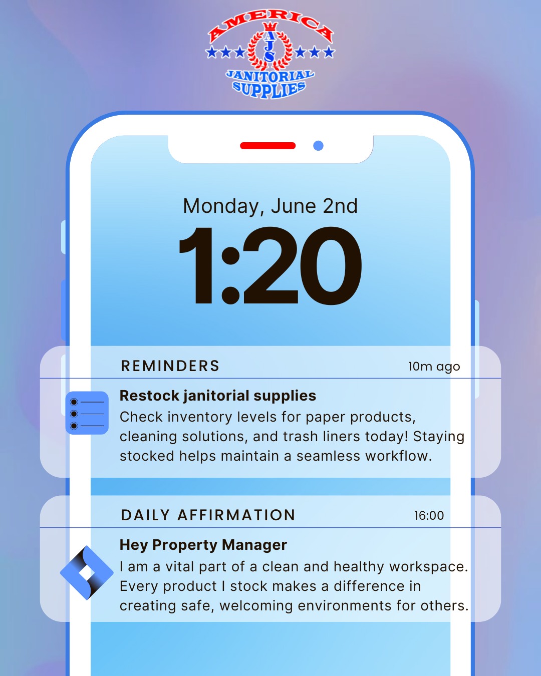 ✨ Keep your shelves stocked and your mindset strong! ✨
----
Today’s reminder: Check your janitorial supplies—paper products, cleaning solutions, and all the essentials. Your work keeps spaces clean, safe, and welcoming! 🌿💪
----
#JanitorialLife #CleaningSupplies #WorkplaceWellness #CleanSpacesHappyFaces #AmericaJanitorialSupplies