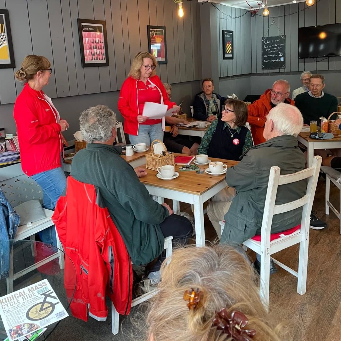Summer of cycling off to a flying start!🚴♀️
On World Cycling Day; 3rd June; around 30 people came together in Proper Cycling & Coffee to launch On Your Bike - our summer cycling campaign. There was a buzz in the air as people spoke about what they are doing to get everyone on their bikes.
This included:
🚲 Audrey and Ali; British Cycling Women’s ride leaders who are leading a women’s ride on 8th June
🚲 Colin from HCO - Hassocks Community Bike Hire and Repair Shop
🚲 Bridget from Cycling Without Age described the wonderful work they do
🚲 Grace, who has just set up “Find your tribe” to help people plan outdoor adventures together
🚲 Andy, who is leading a 40 mile social ride
🚲 Duncan and Keith; organisers of the Kidical Mass family ride in Brighton.
We then watched the inspiring film, “Chasing the Sun” - about a 205 mile ride across the UK and much besides. This was introduced by Mike, who has completed the ride a number of times.
It was a wonderful evening. Lots of connections were made and energy generated, setting us up for a fun summer of cycling!😎
For more details and how you can join, please go to greenerhassocksditchling.org.uk or see the links below.
Dr Bike – bring your bike along for a quick health check with Dr Bike – 1st July, 5.30pm at Proper Cycling and Coffee; 5th July, 2pm at St Lawrence Fair
Women’s ride – 17 miles, led by two British Cycling ‘Breeze’ leaders - 8th June, 10am, depart from Proper Cycling & Coffee. Sign up at letsride.co.uk/rides/hassocks-bike-fest
Mid-summer road ride – 40-mile social ride, led by a Cycling UK ride leader, with lunch stop – 22nd June, 10am, meet at Proper Cycling & Coffee
Kidical Mass briefing – for riders, parents and stewards – 1st July, 7.30pm at Proper Cycling & Coffee
Kidical Mass ride – a fun cycle ride through our villages for all the family – 12th July, 2pm. Register at https://www.eventbrite.co.uk/e/kidical-mass-family-bike-ride-in-hassocks-and-ditchling-tickets-1351485843539
@propercycling
@cwa_hurstpierpoint_hassocks